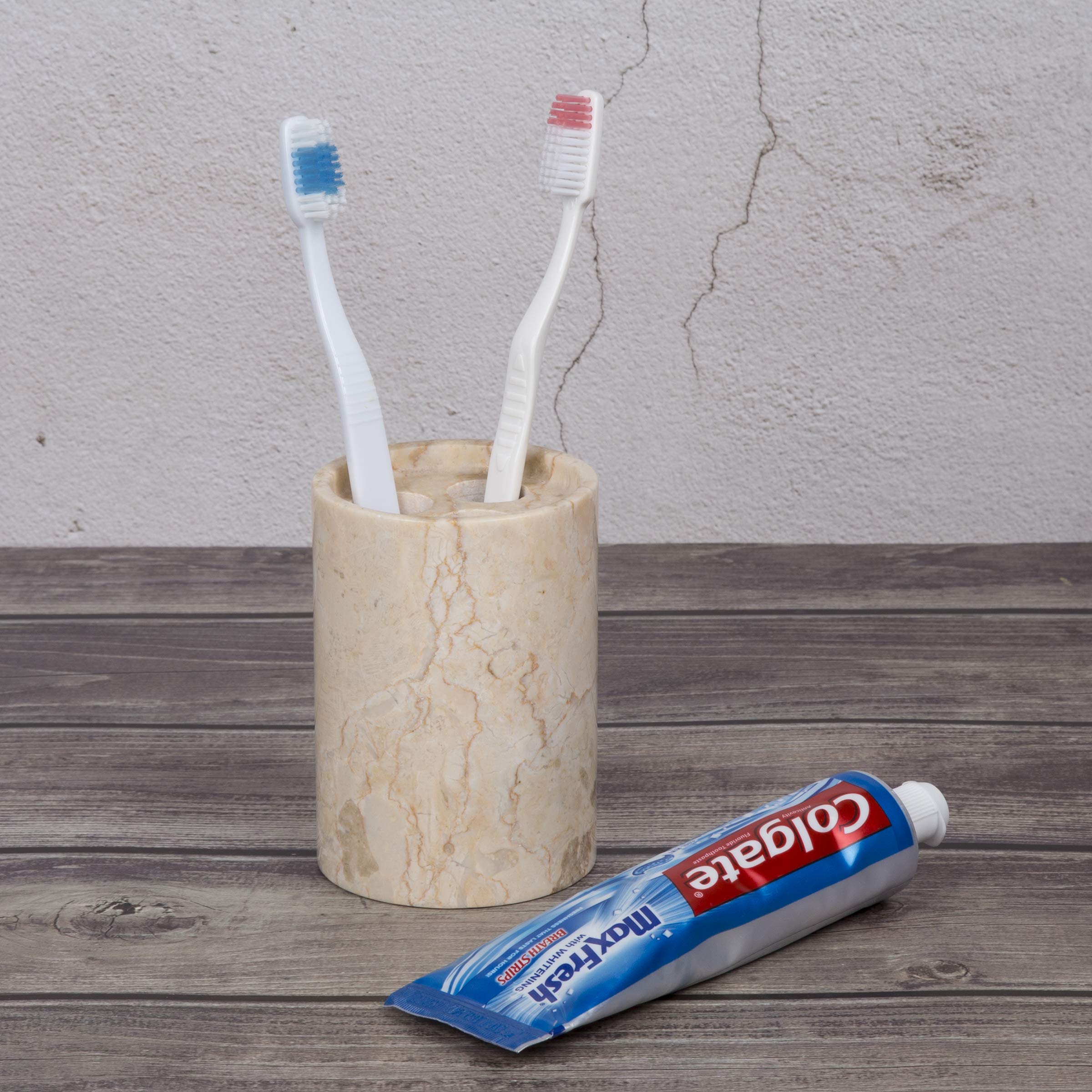 Creative Marble Toothbrush Holder for Bathroom - Elegant Champagne Inverary Design, Perfect for Modern Home & Spa Decor