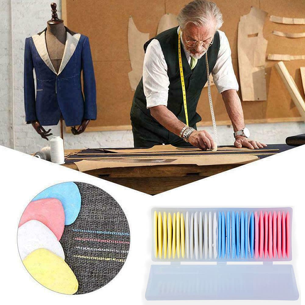 Triangle Tailors Chalk - 30 Pieces Sewing Fabric Chalk & Markers for Quilting, Dressmaking & DIY Crafts - Perfect for Fabric Marking, Pattern Tracing & Sewing Projects