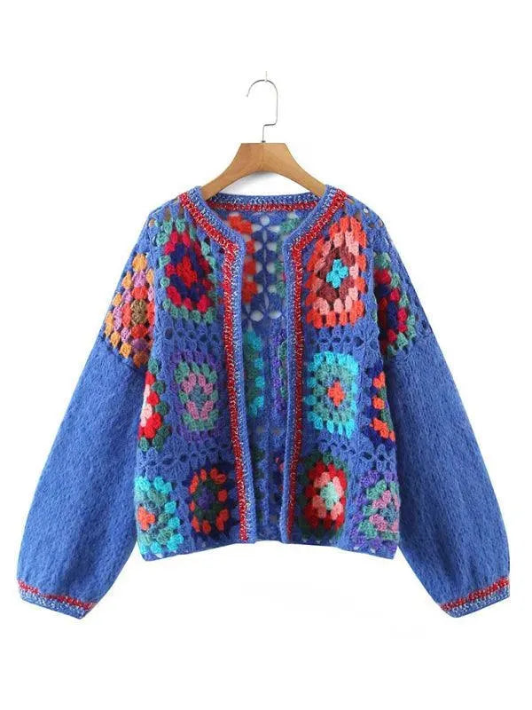 Loose Crochet Women's Cardigan Sweater - Soft Boho Open Front Knit Sweater for Women - Perfect for Casual Outfits, Layering, and Cozy Fall & Winter Wear