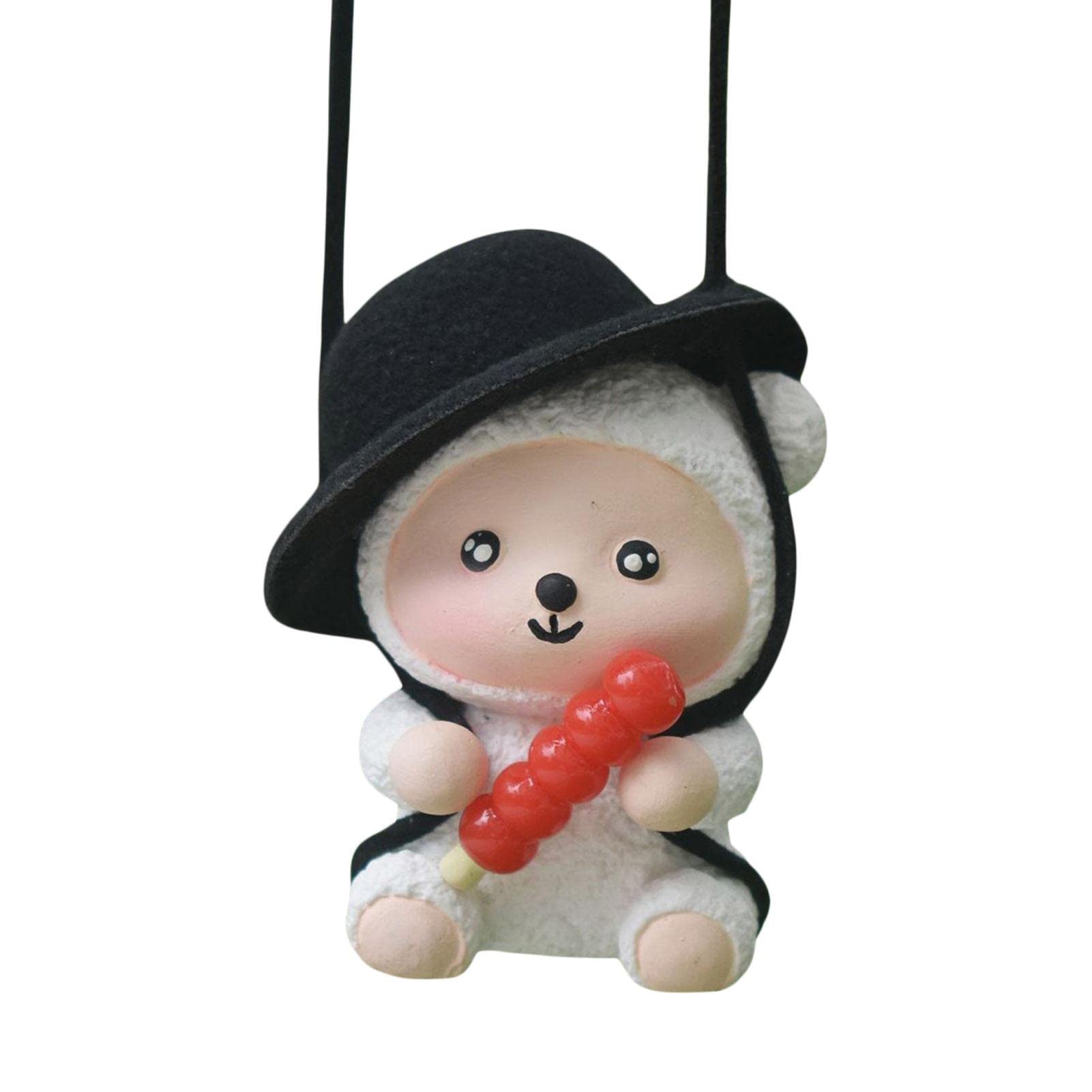 Cute Bear Car Pendant - Adorable Bear-Shaped Rearview Mirror Charm for Car Interior Decor | Perfect Gift for Car Lovers & Auto Accessories Enthusiasts | Ideal for Daily Commute, Road Trips & Personalizing Your Vehicle