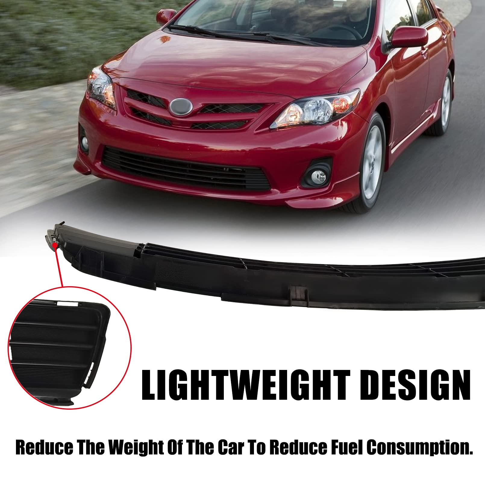 2011-2013 Toyota Corolla Front Bumper Lower Grille Replacement - Black Center Insert Grill Assembly (Part #5311202280 TO1036125) | Perfect for Car Restoration & Custom Upgrades