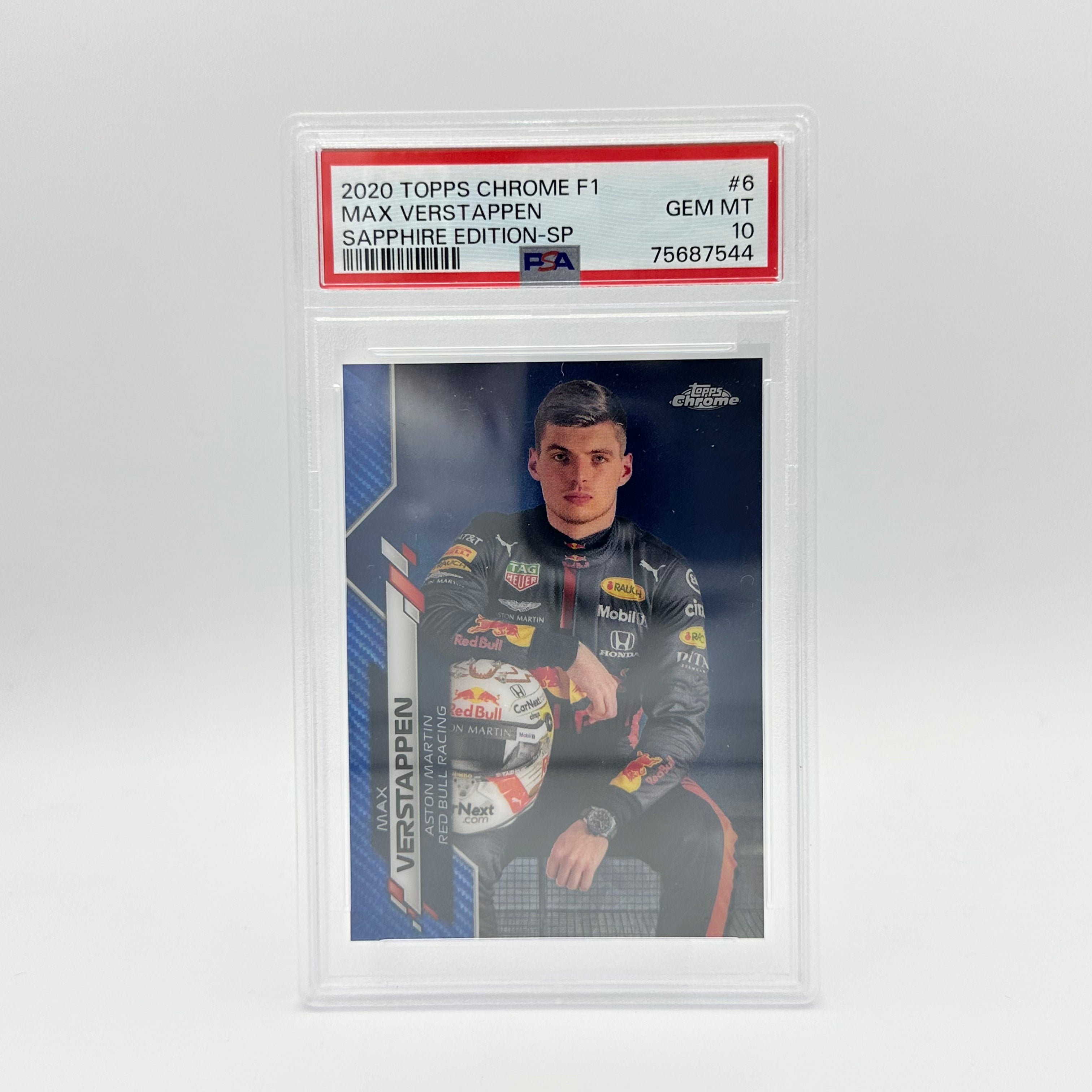 PSA 10 Graded Max Verstappen #6 SP Sapphire Edition Image Variation - Rare F1 Trading Card for Collectors & Sports Memorabilia Enthusiasts