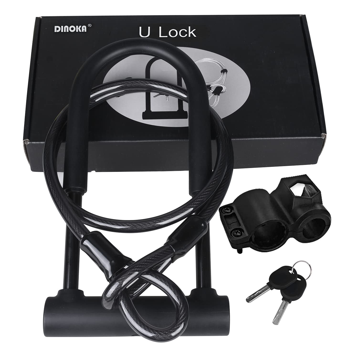 Heavy Duty 16mm Bike U Lock with Combination - Anti-Theft Bicycle Security Lock for Outdoor Cycling, Commuting & Parking (Black)