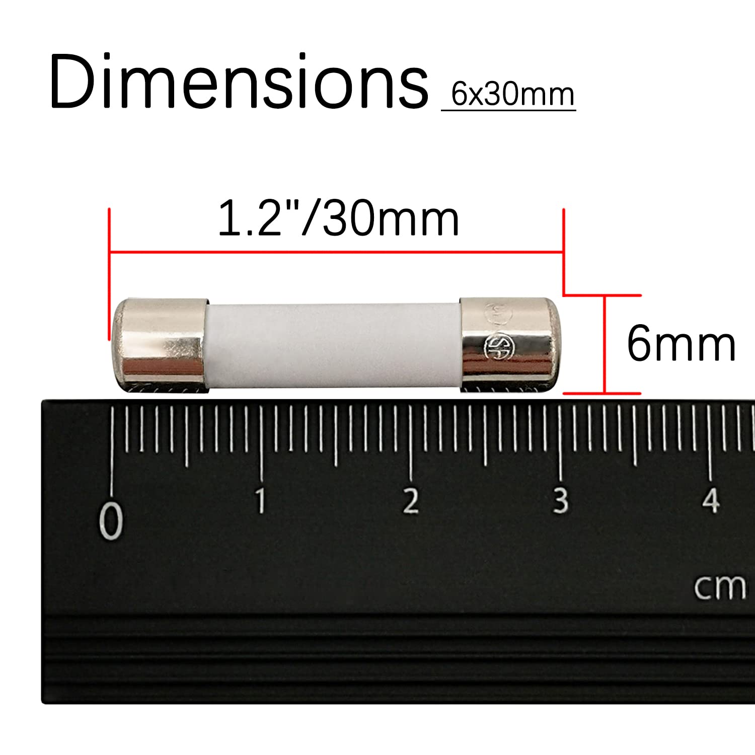 20 Amp 250V Slow-Blow Ceramic Fuse 6x30mm - Universal Microwave Replacement Fuse Compatible with Most Brands (2 Pack) - Perfect for Microwave Oven Repair & Appliance Maintenance