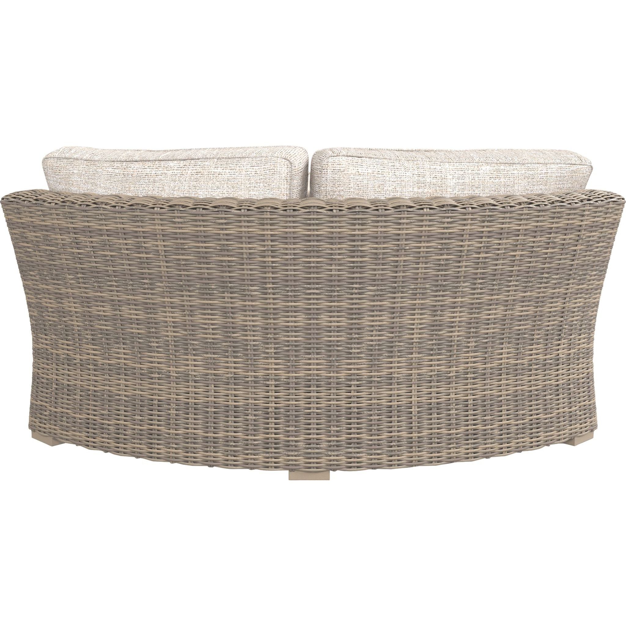 Beachcroft Outdoor Corner Chair with Cushion - White/Beige - Patio, Garden, Poolside & Balcony Relaxation Furniture