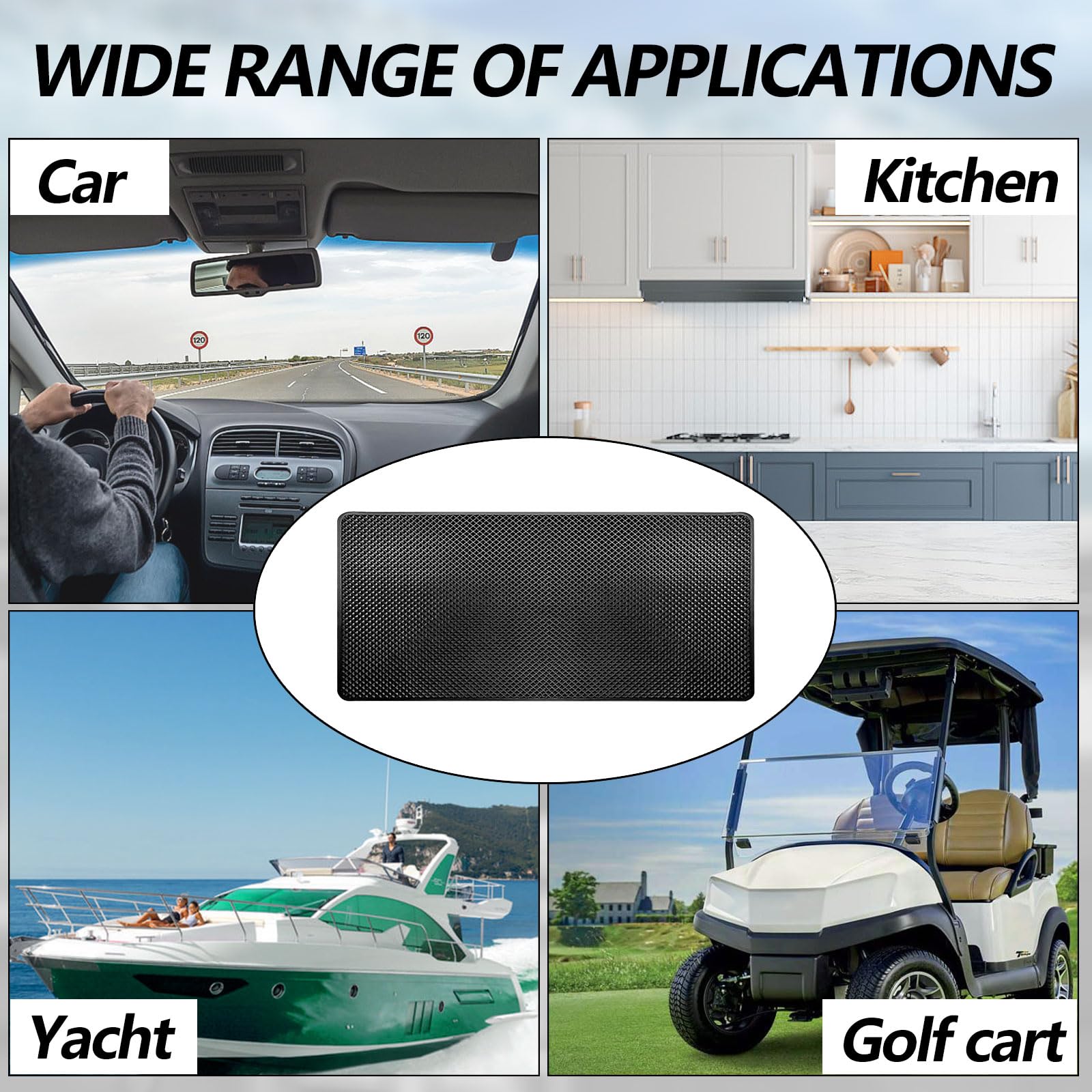Non-Slip Rubber Dashboard Mat for Cars - 10.6