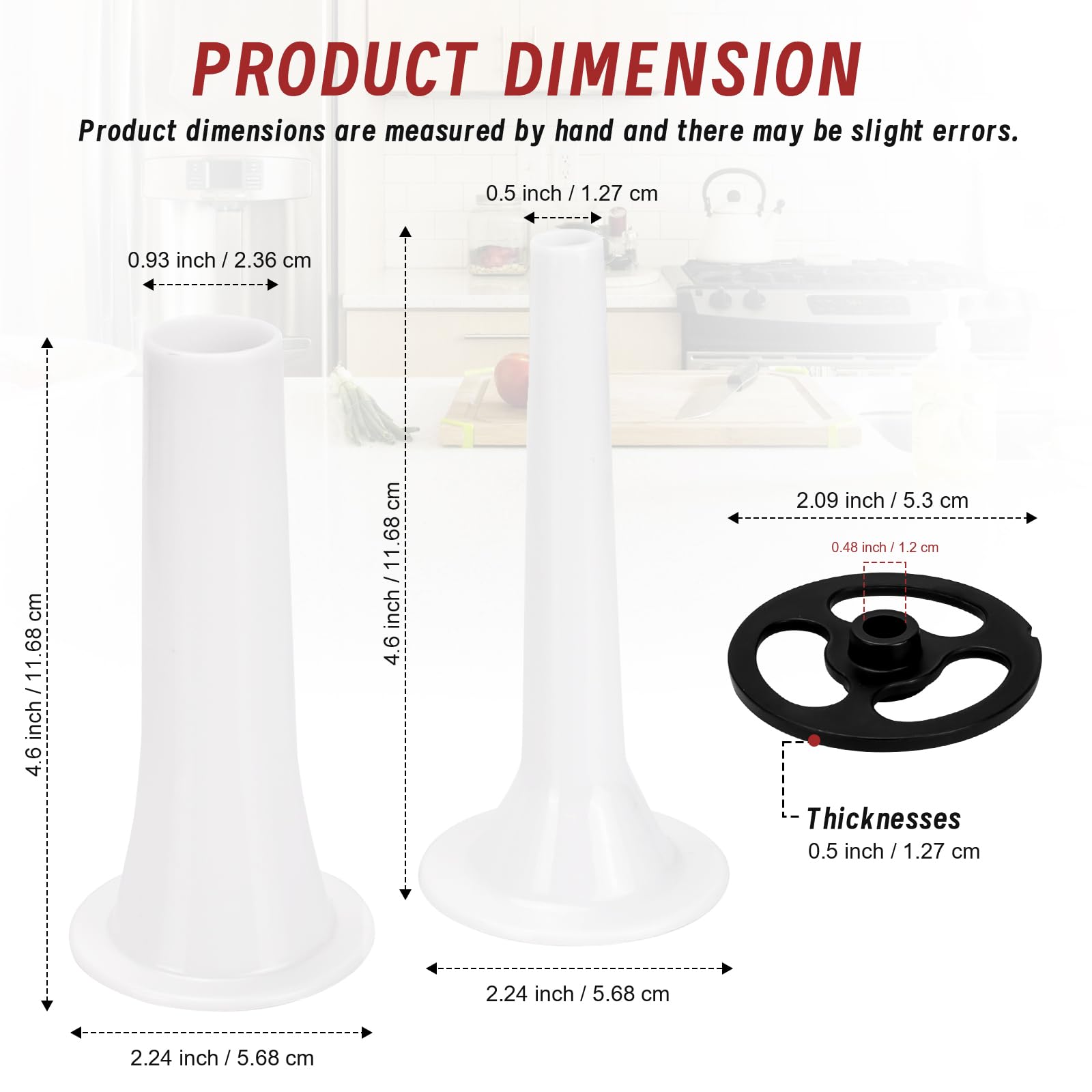 KitchenAid Stand Mixer Sausage Stuffer Kit - 3-Piece Meat Grinder Attachment with Sausage Tubes, Compatible with KitchenAid Mixers - Perfect for Homemade Sausages, Burgers & Ground Meat Prep