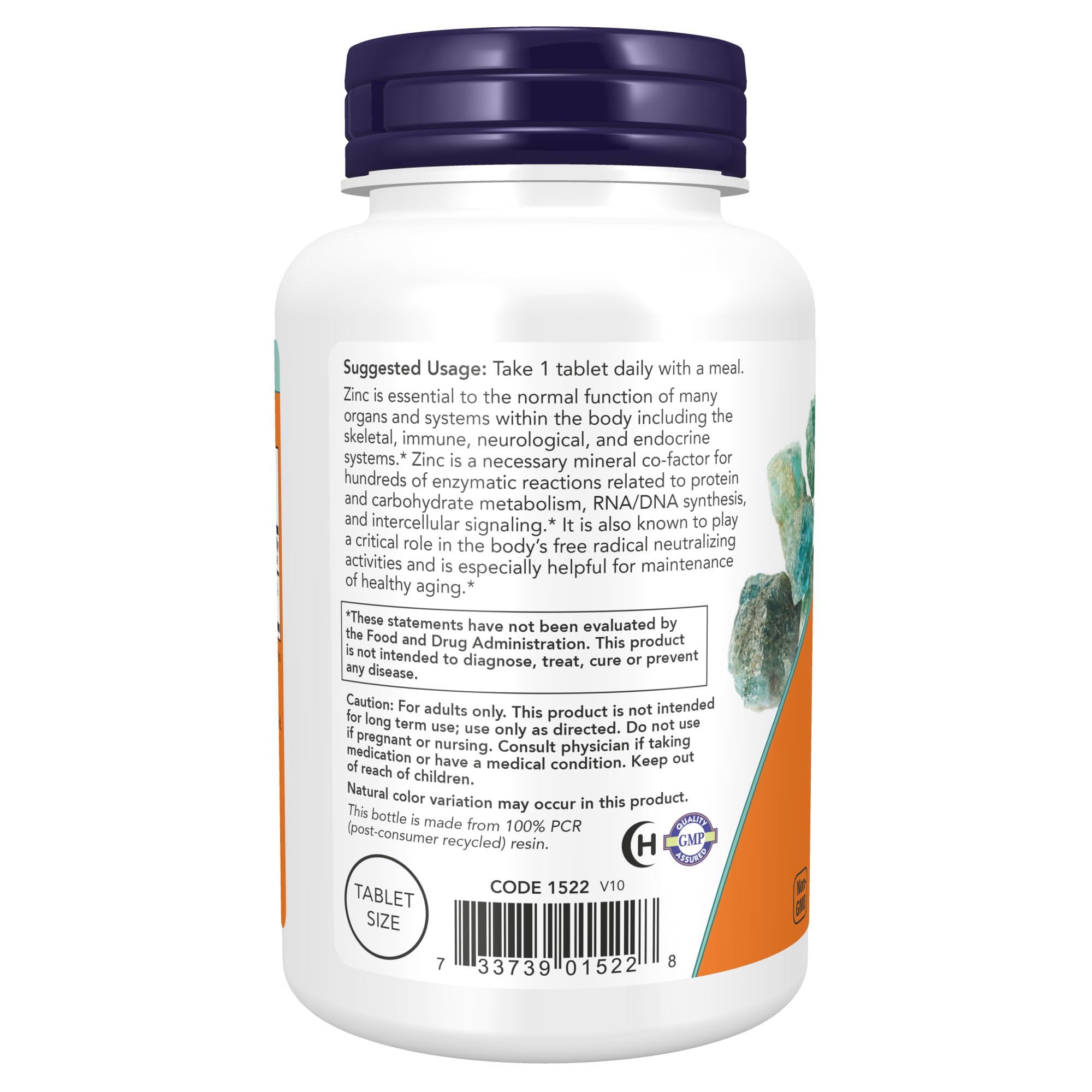 NOW Supplements Zinc 50mg - 250 Tablets (1 Pack) | Immune Support, Skin Health & Wound Healing | Daily Wellness Supplement for Adults & Kids