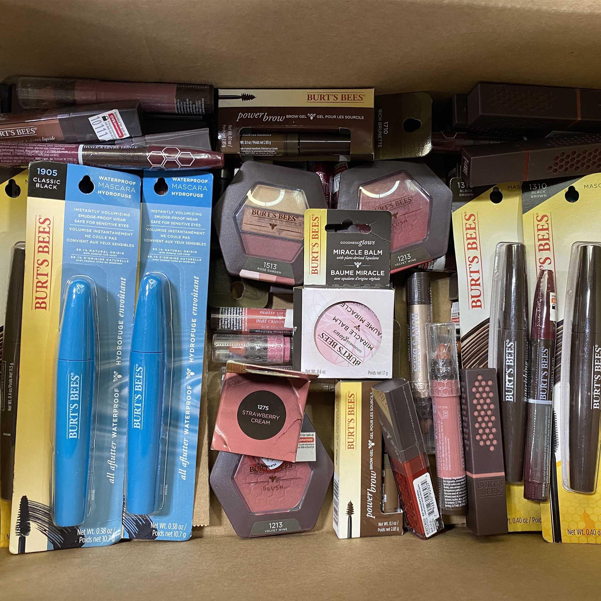 Burt's Bees Natural Makeup Set - 50 Pcs Assorted Lip Balms, Lipsticks & Cosmetics | Cruelty-Free & Moisturizing | Perfect for Daily Use, Travel & Gift Giving