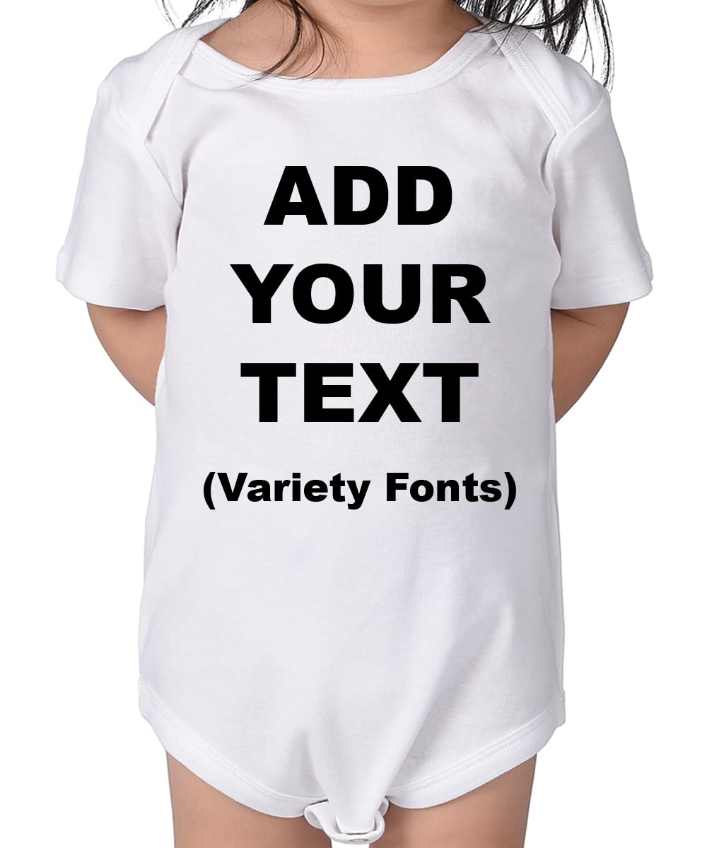Custom Printed Baby Short Sleeve Bodysuits - Ultra Soft 100% Cotton Onesies for Newborns, Infants & Toddlers - Personalized Text & Design for Baby Boys & Girls - Perfect for Playdates, Photo Shoots & Everyday Comfort