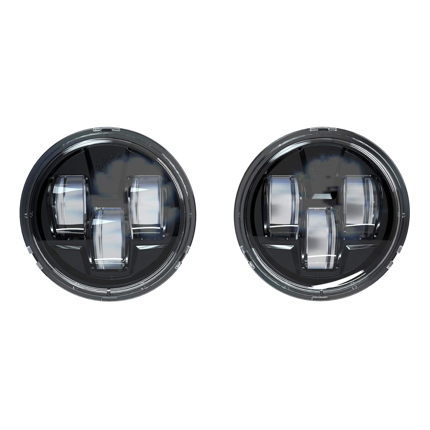 Indian Motorcycle Pathfinder S LED Driving Lights - Pair for Challenger, Chief, Chieftain, Pursuit Dark Horse & Roadmaster Limited Models (Gloss Black, 3.5-Inch) - Enhanced Night Visibility & Style for Cruiser Riders