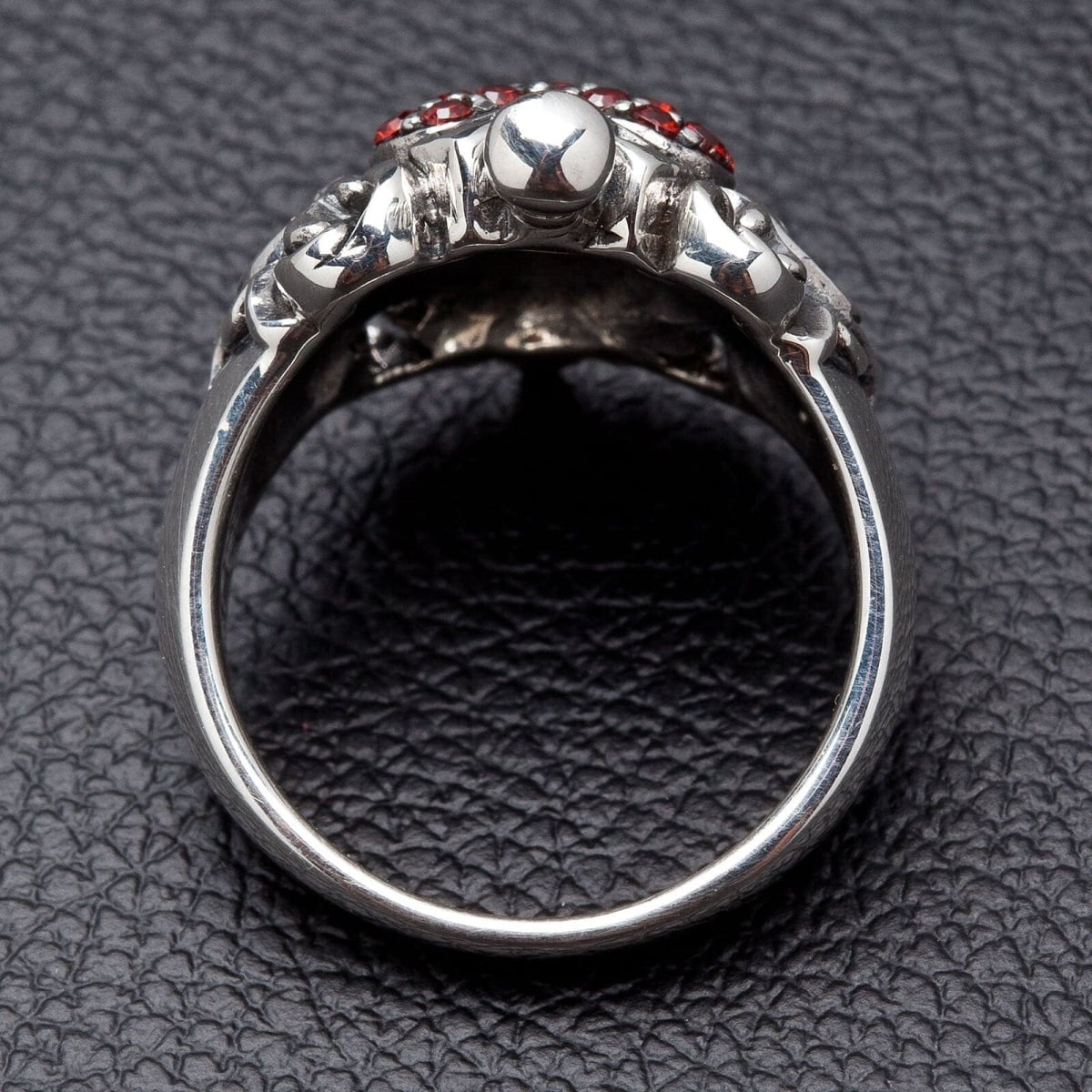 Red Garnet Heart Dagger Sterling Silver Gothic Ring - Unique Punk Jewelry for Women, Perfect for Gothic Fashion, Halloween Costume & Alternative Style
