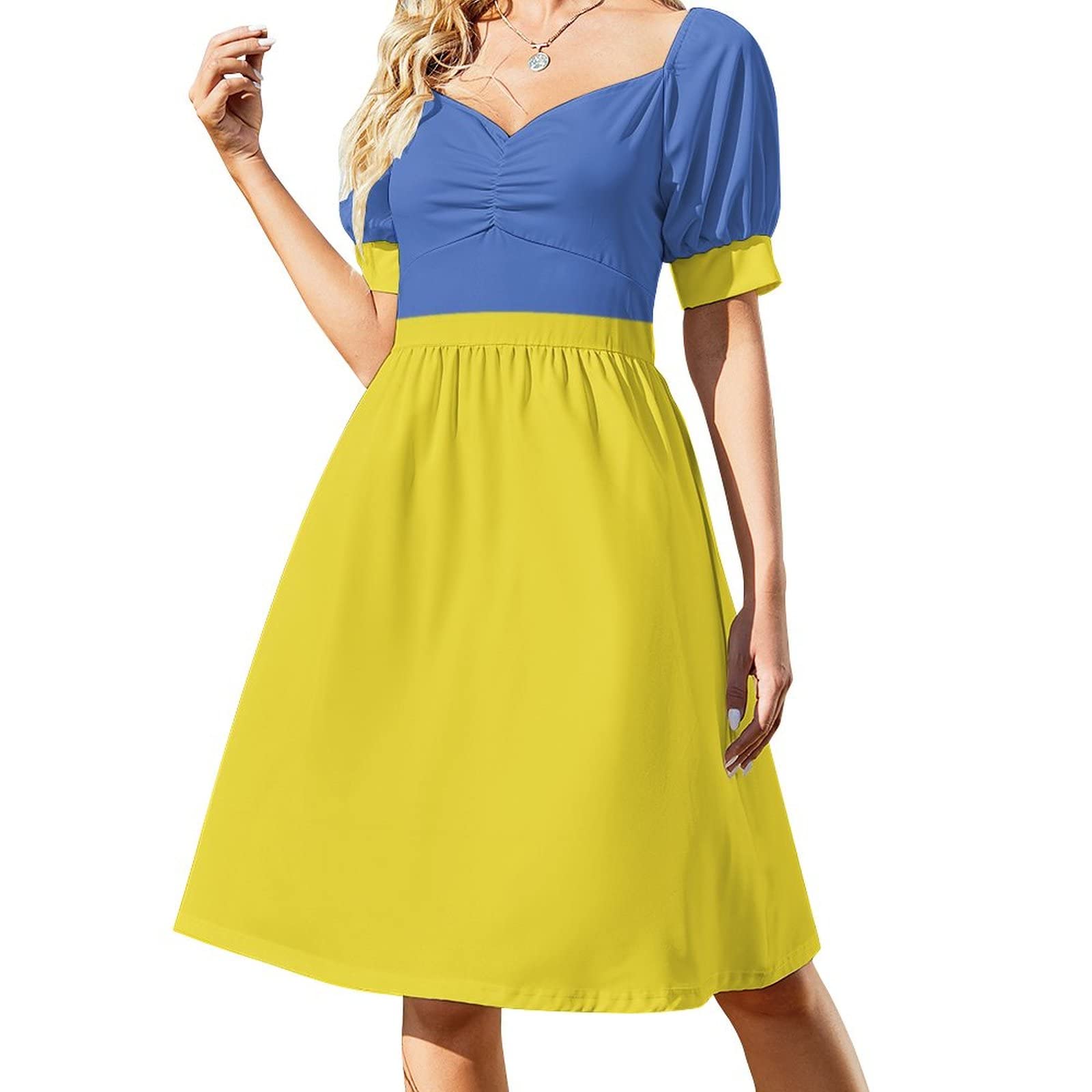 2023 Women's Summer Dresses - Casual Loose Beach Dress with Ukraine Flag Print | Perfect for Vacation, Beach Outings & Summer Parties