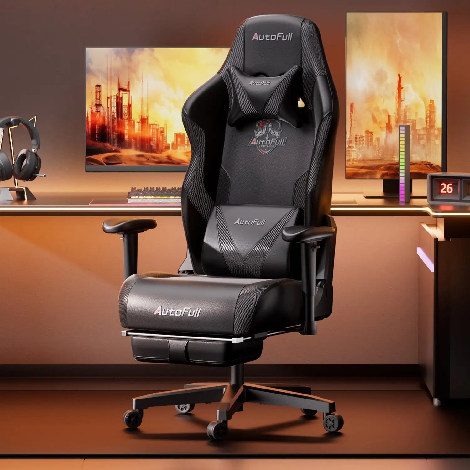 AutoFull C3 Pro Ergonomic Gaming Chair with Upgraded Lumbar Support - Perfect for PC Gaming, Office Work & Home Comfort