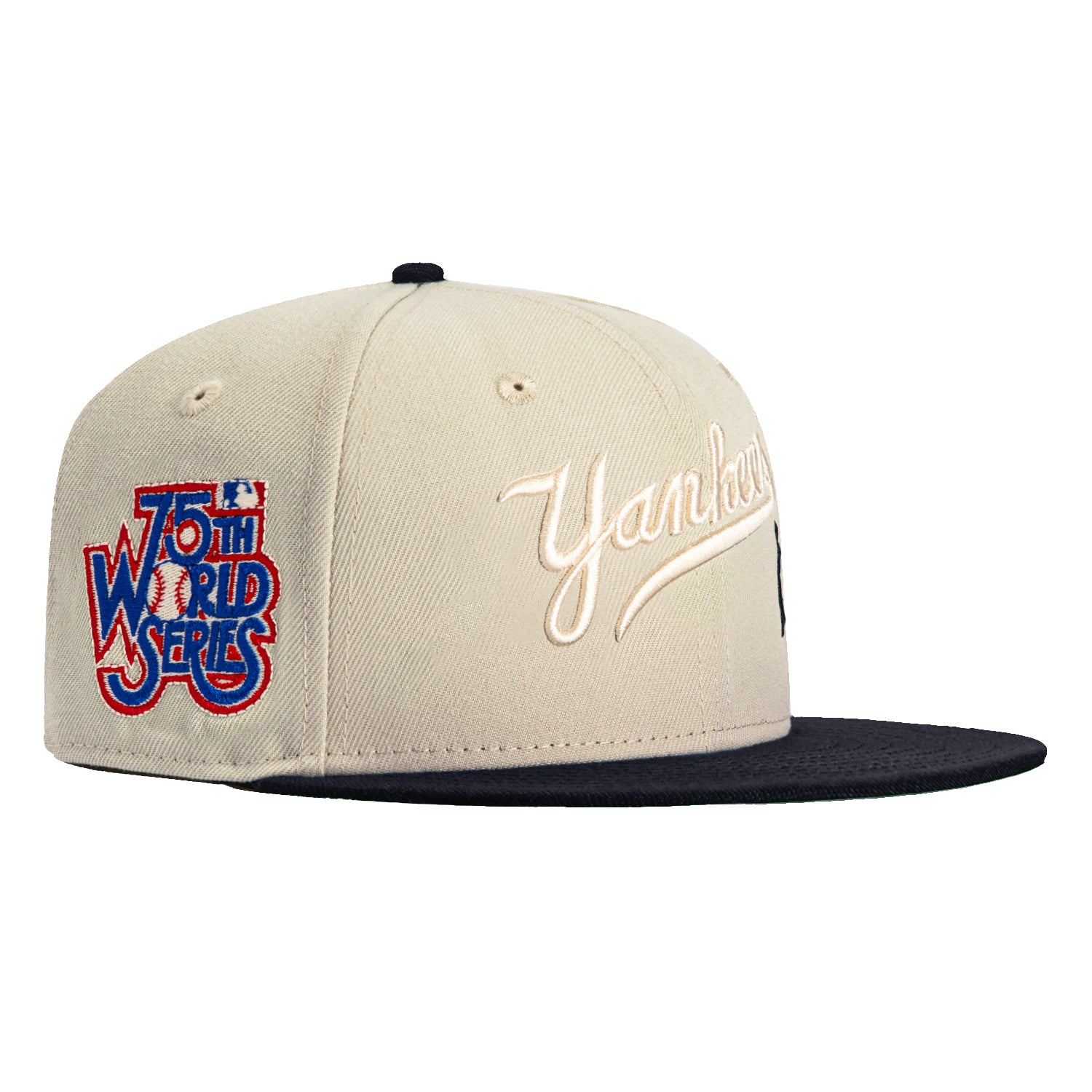 New Era 59Fifty Flawless Script New York Yankees 1978 World Series Patch Snapback Hat - Stone Navy Blue | Vintage Baseball Cap for Yankees Fans, Sports Collectors & Streetwear Fashion