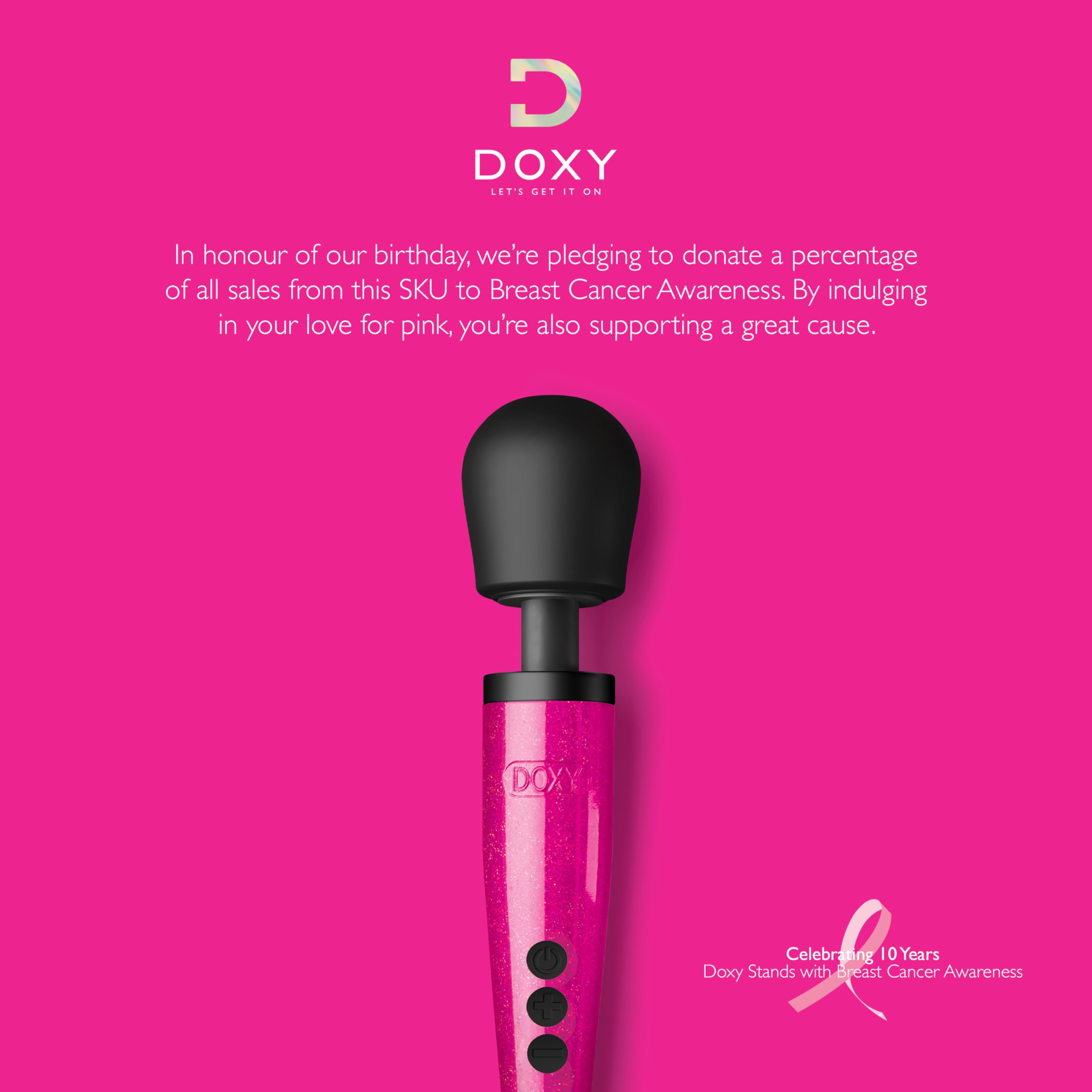 DOXY Deep Tissue Massager for Women - Rose Gold Wand Vibrator for Couples & Personal Use - Powerful Plug-in Adult Toy for Full Body & Sexual Pleasure - Perfect for Relaxation, Intimacy & Stress Relief