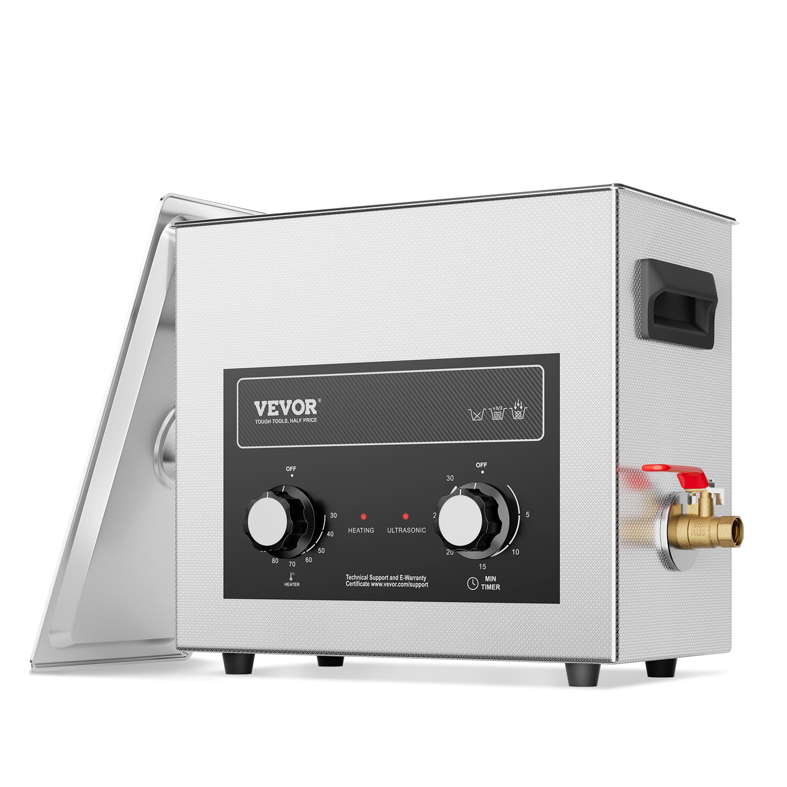 VEVOR 6L Ultrasonic Cleaner with Heater & Timer - 180W Professional Digital Cleaning Machine with Basket for Jewelry, Watches, Glasses, Coins, Tools - Perfect for Home, Lab, and Workshop Use