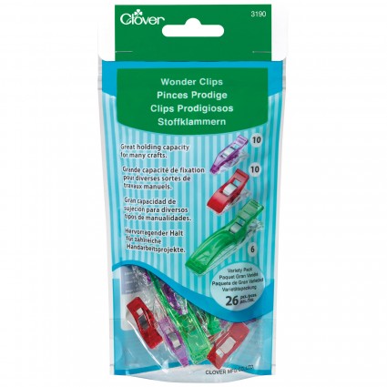 Wonder Clips for Sewing - 26-Piece Variety Pack - Non-Slip Fabric Clips for Quilting, Crafting & DIY Projects - Perfect for Holding Fabric Layers Together