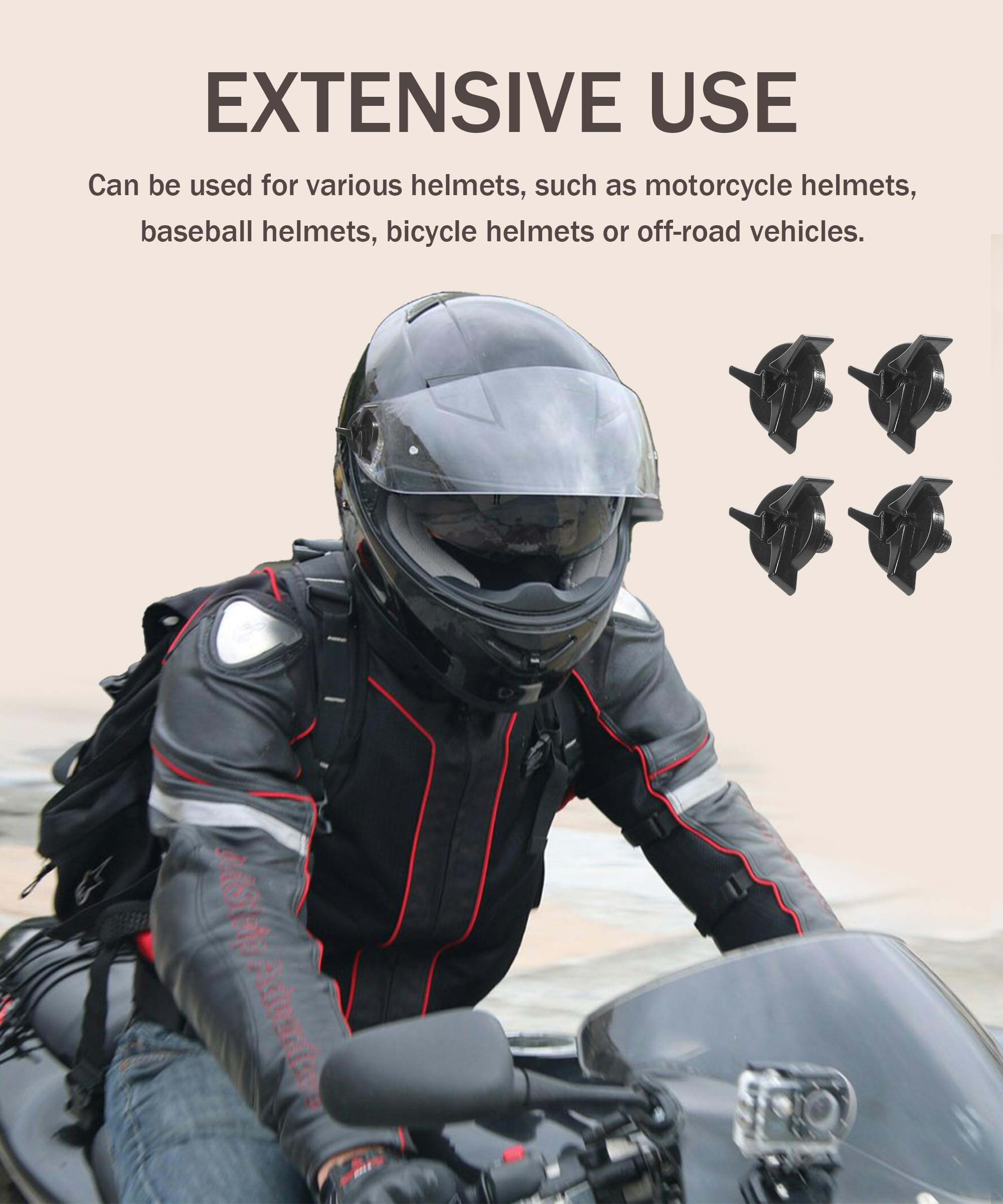 8pcs Motorcycle Helmet Screws & Visor Clips - Durable Helmet Accessories for Cross Country Riding