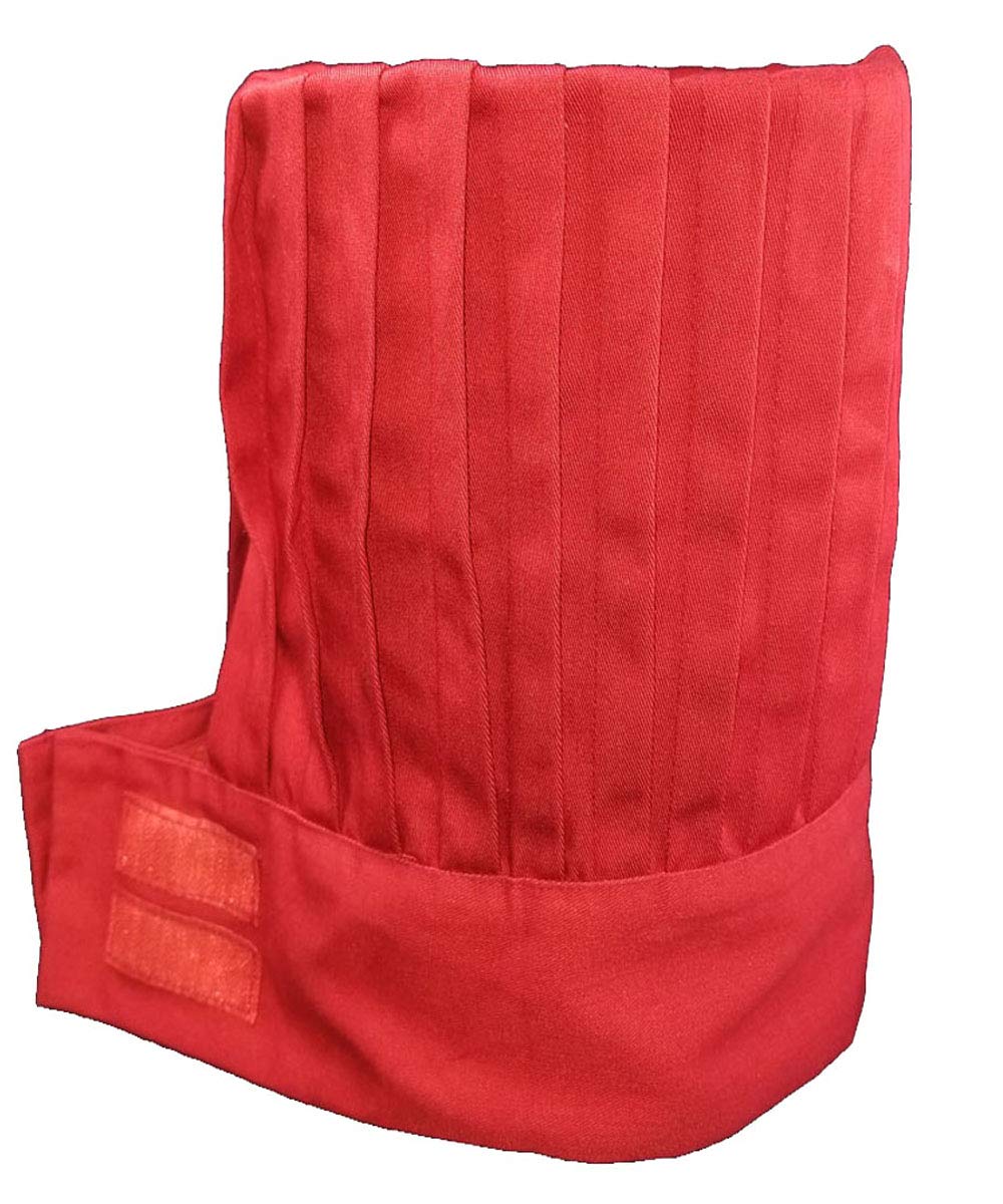 Professional Hibachi Chef Hat with Adjustable Tie - Red Teppanyaki Grill Cooking Hat for Japanese BBQ, Sushi Restaurant & Home Kitchen Use