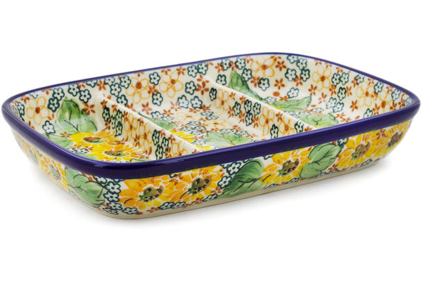 10 Divided Dish - Country Sunflower Style Serving Platter for Appetizers, Desserts, and Party Snacks | Perfect for Entertaining, Potlucks, and Family Gatherings