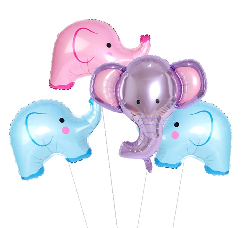 8 Pcs Cute Elephant Foil Balloons for Baby Shower, Birthday Party Decorations - Perfect for Gender Reveal, Nursery Decor & Kids Celebration