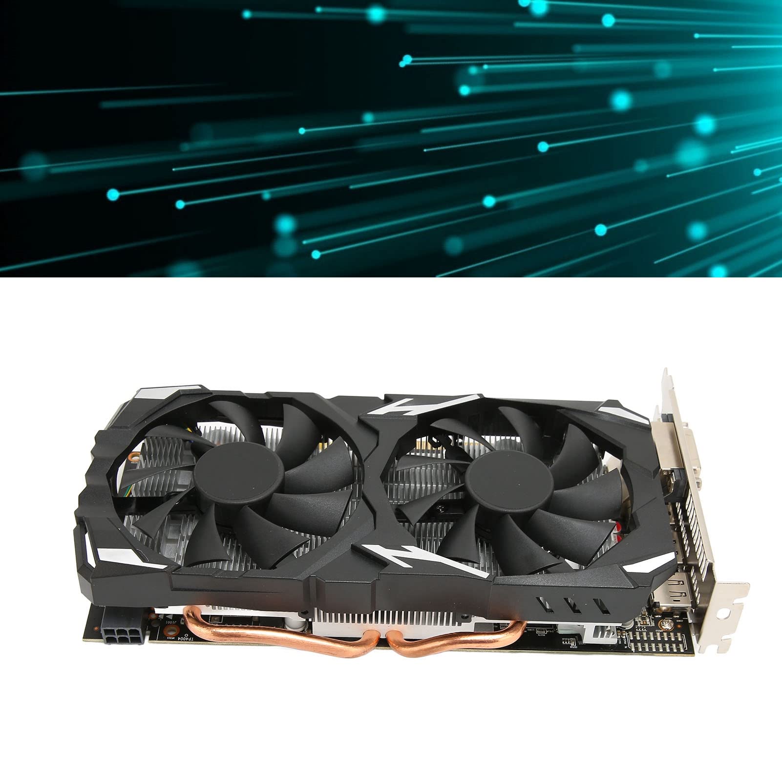 Bewinner RX580 8GB GDDR5 256-bit Gaming Graphics Card with Dual Fans (1284/7000MHz) - HDMI & 3x DP Ports for PC Gaming, Video Editing & Cryptocurrency Mining | High Performance Desktop GPU for Gamers & Content Creators
