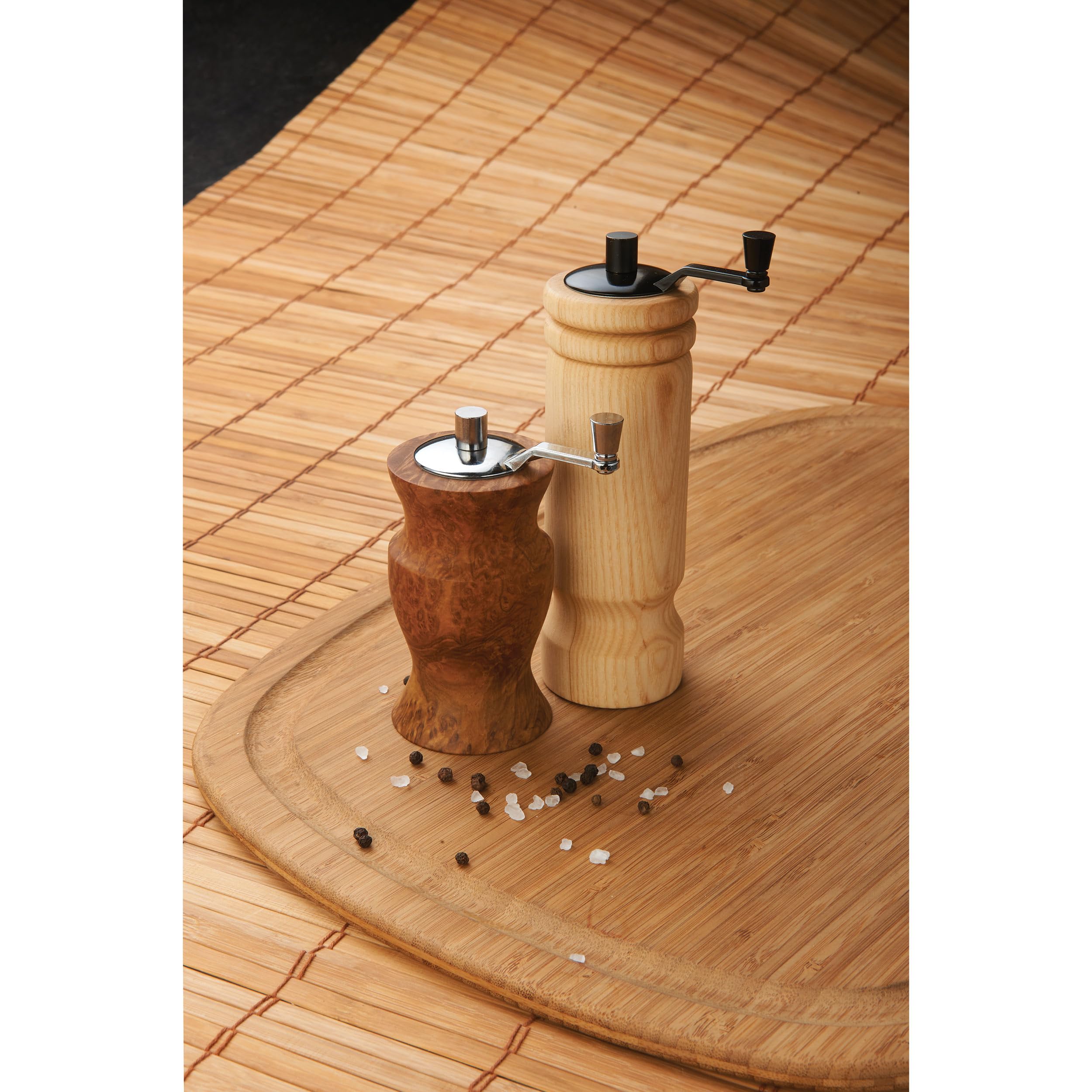 Premium Ceramic Hand Crank Salt and Pepper Grinder Mechanism Kit - Chrome Plated - DIY Wooden Mill Project Kit - Perfect for Kitchen, Dining Table & Gift Giving