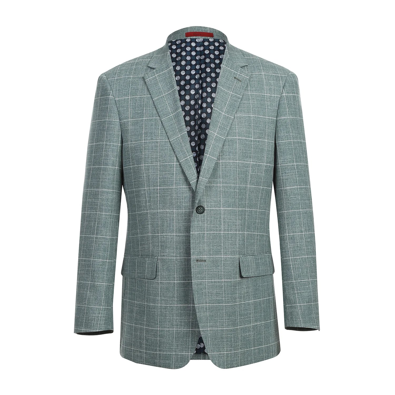 Stylish Single Breasted Windowpane Blazer in Turquoise - Perfect for Office Wear, Business Meetings & Formal Events