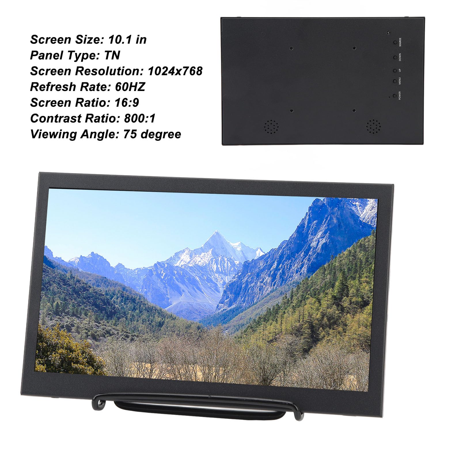Fabater 10.1 Inch Portable Monitor - HD HDMI USB C External Display, 1024x768 Travel Second Screen with Dual Speakers for Laptop, PC, Phone, Mac, Xbox - Ideal for Gaming, Work, and Entertainment on the Go