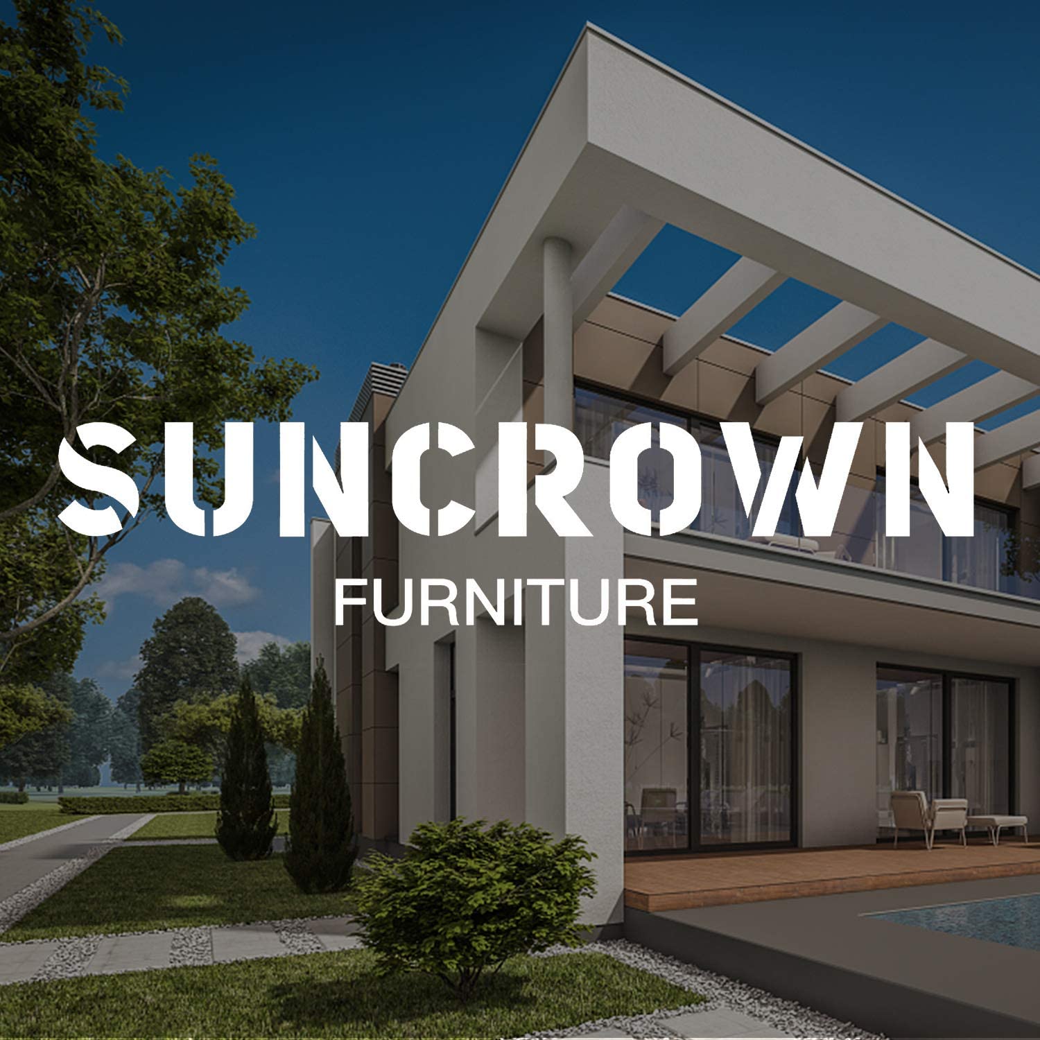 SUNCROWN 5-Piece Outdoor Half Moon Sectional Sofa Set with Round Table & Thick Cushions - All-Weather Wicker Patio Furniture for Garden, Backyard, Poolside (Dark Grey) | Perfect for Outdoor Entertaining & Relaxation