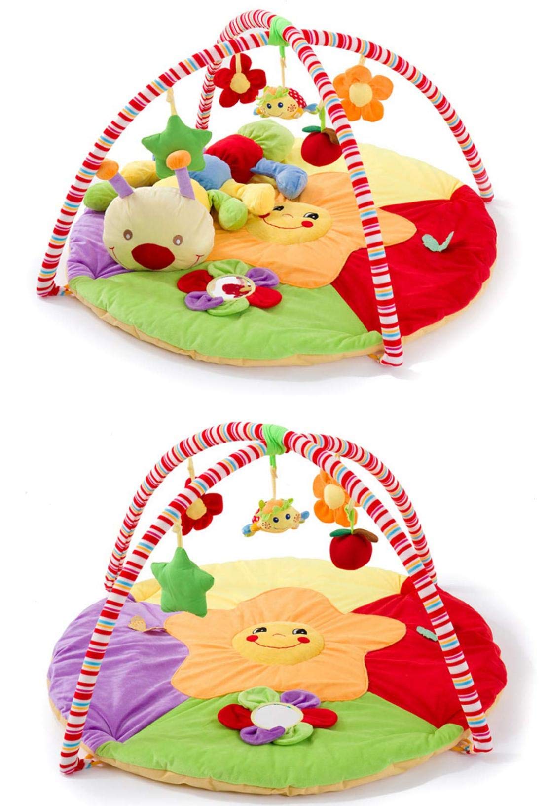 Colorful Insect Baby Play Mat - Soft Round Activity Gym with Hanging Toys for Newborns & Toddlers | Perfect for Crawling, Tummy Time & Early Development Gifts