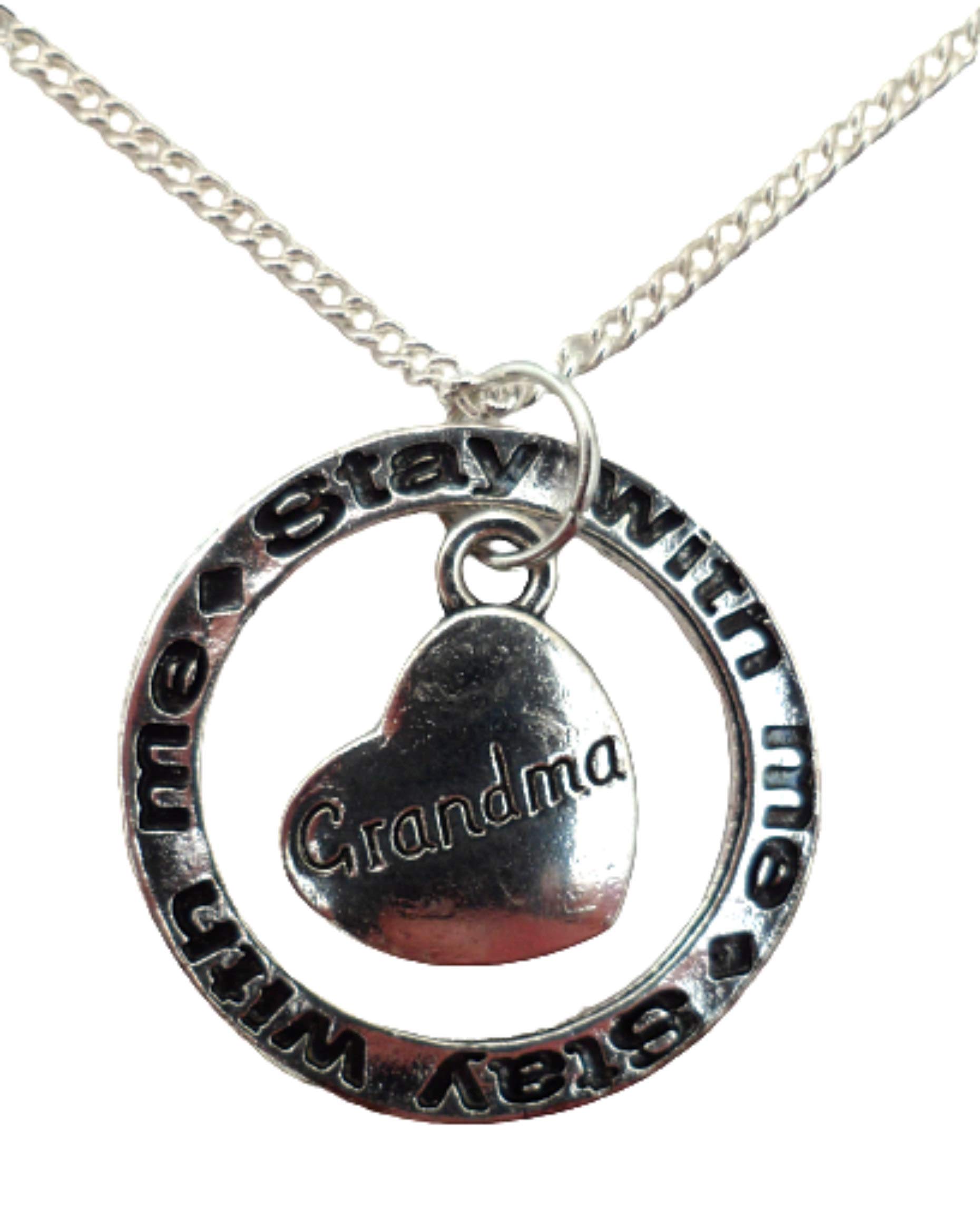 Silver Plated Love Heart Necklace - Gift for Grandma