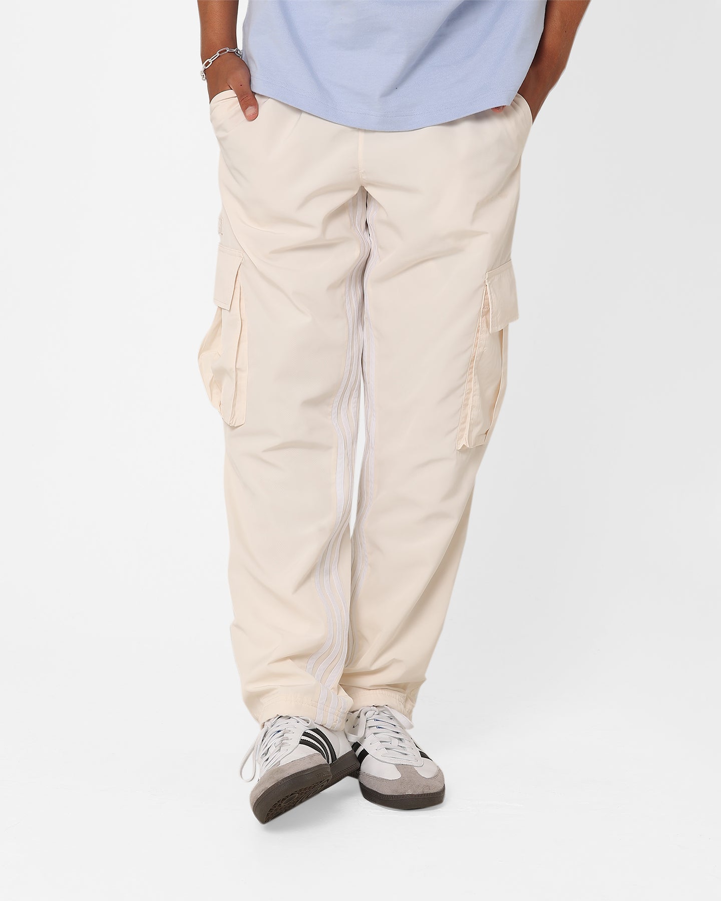 Adidas Metro Cargo Pants for Men - Wonder White | Comfortable Athletic Joggers with Multiple Pockets | Perfect for Gym, Running & Streetwear Fashion