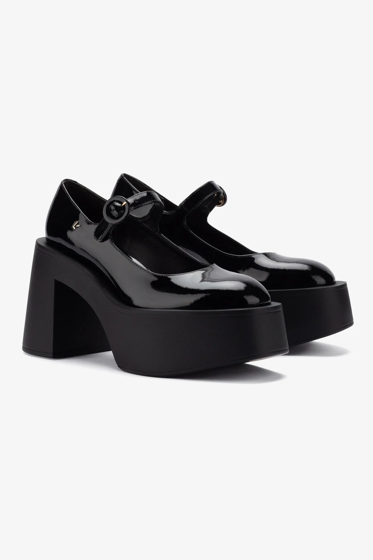Olivia Black Patent Leather Platform Pump Shoes for Women - Elegant High Heels for Office, Party & Special Occasions