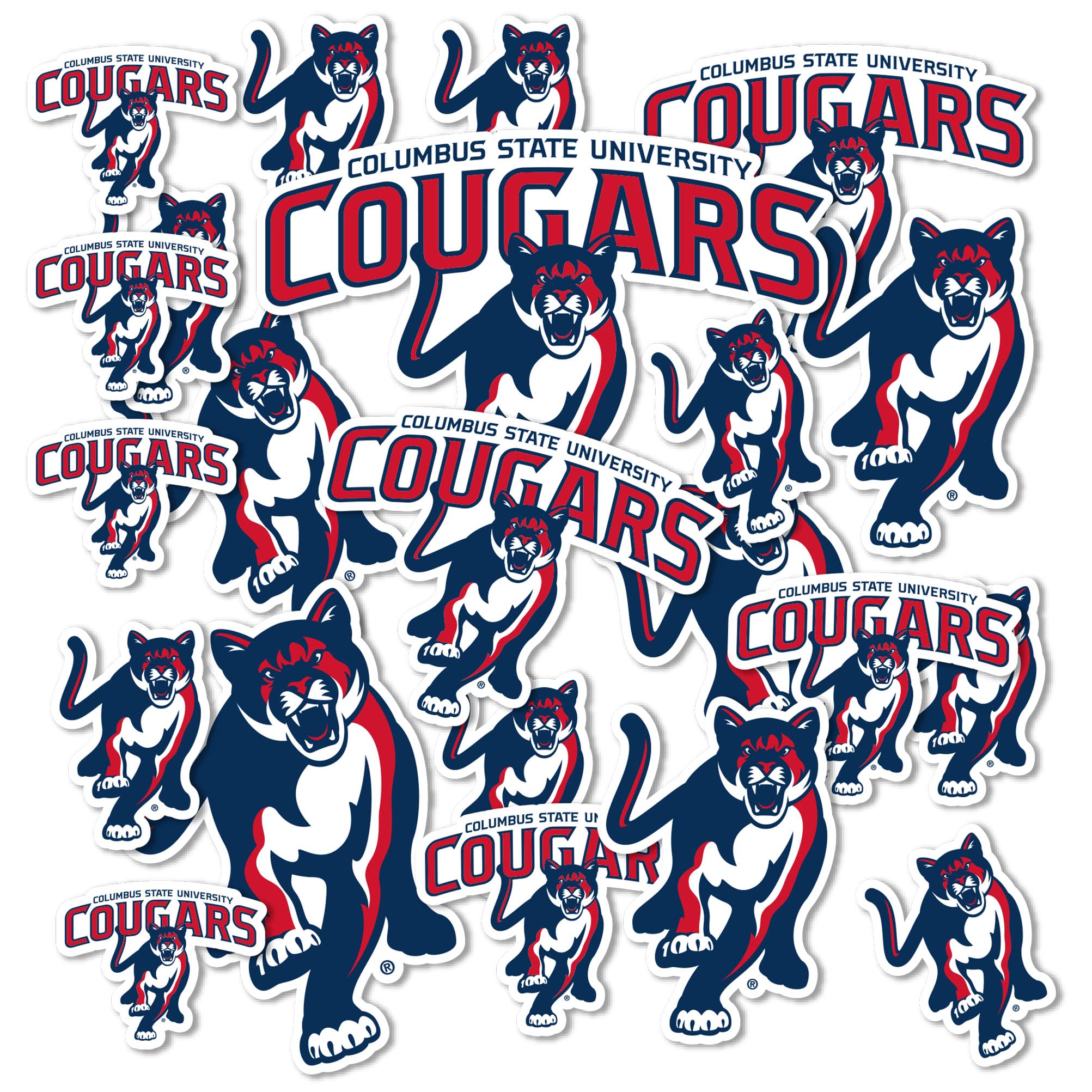 CSU Cougars Desert Cactus Vinyl Decals - Waterproof Stickers for Laptop, Water Bottle, Car & Scrapbook - Columbus State University Spirit Decals - Perfect for School Pride & Gifts