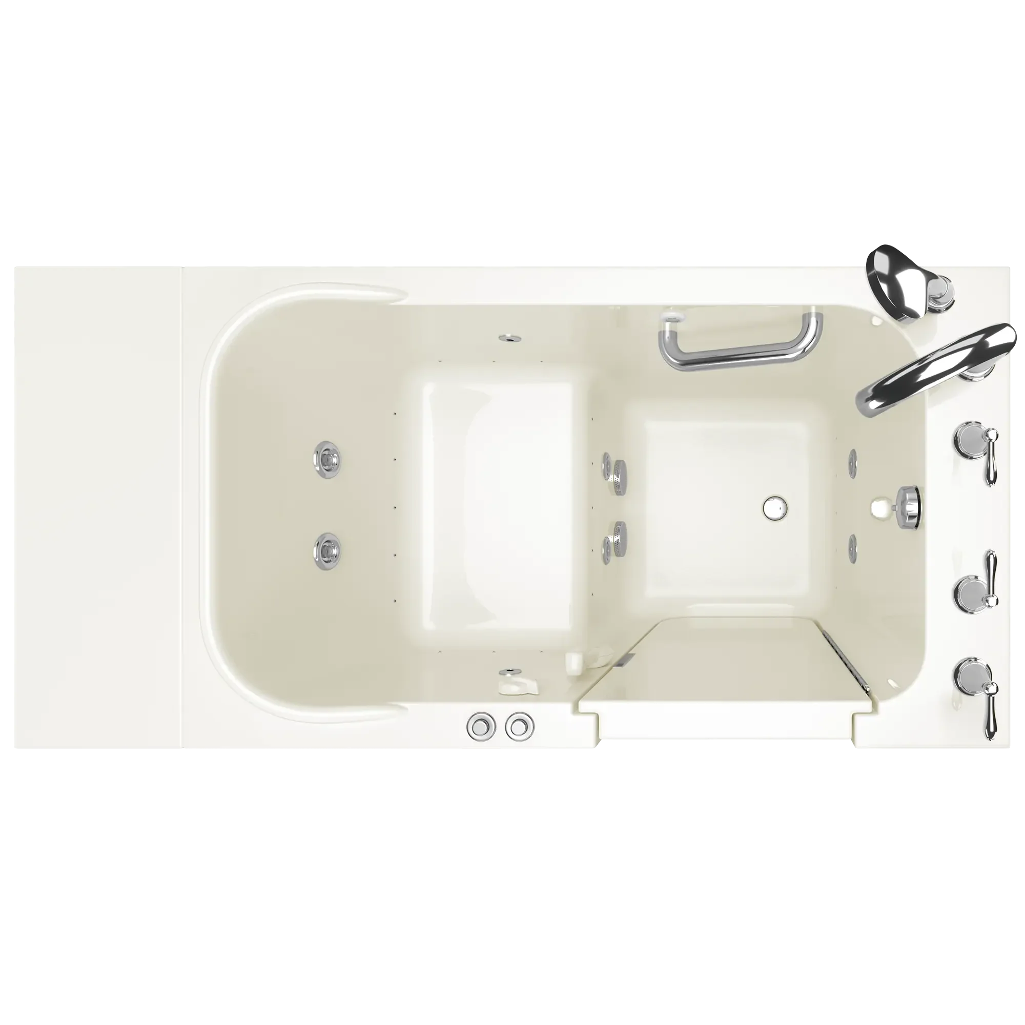 28x48 Inch Gelcoat Walk-In Bathtub with Air Spa & Whirlpool System - Right Hand Door & Drain - Ideal for Elderly & Mobility Needs - Perfect for Home Bathroom Safety & Relaxation