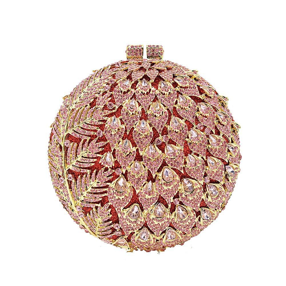 DEBIMY Women's Glitter Round Crystal Evening Bag - Elegant Rhinestone Clutch Purse for Wedding, Prom, Party - Perfect for Formal Events, Date Nights & Special Occasions