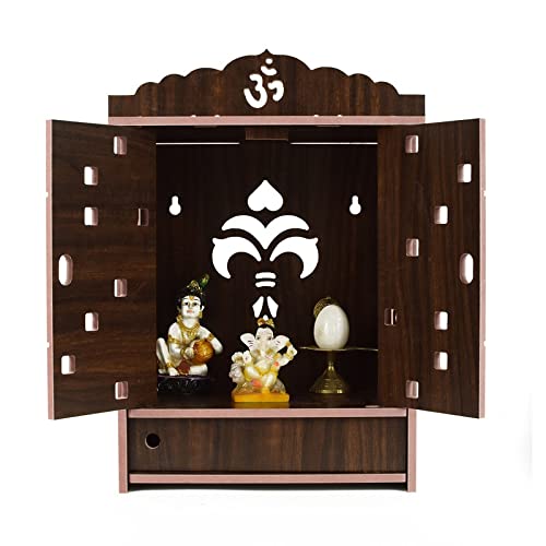 Krupasadhya Wooden Wall Hanging Temple - Handcrafted Home & Office Décor Showpiece (444T) | Perfect for Prayer Room, Meditation Space & Spiritual Gift