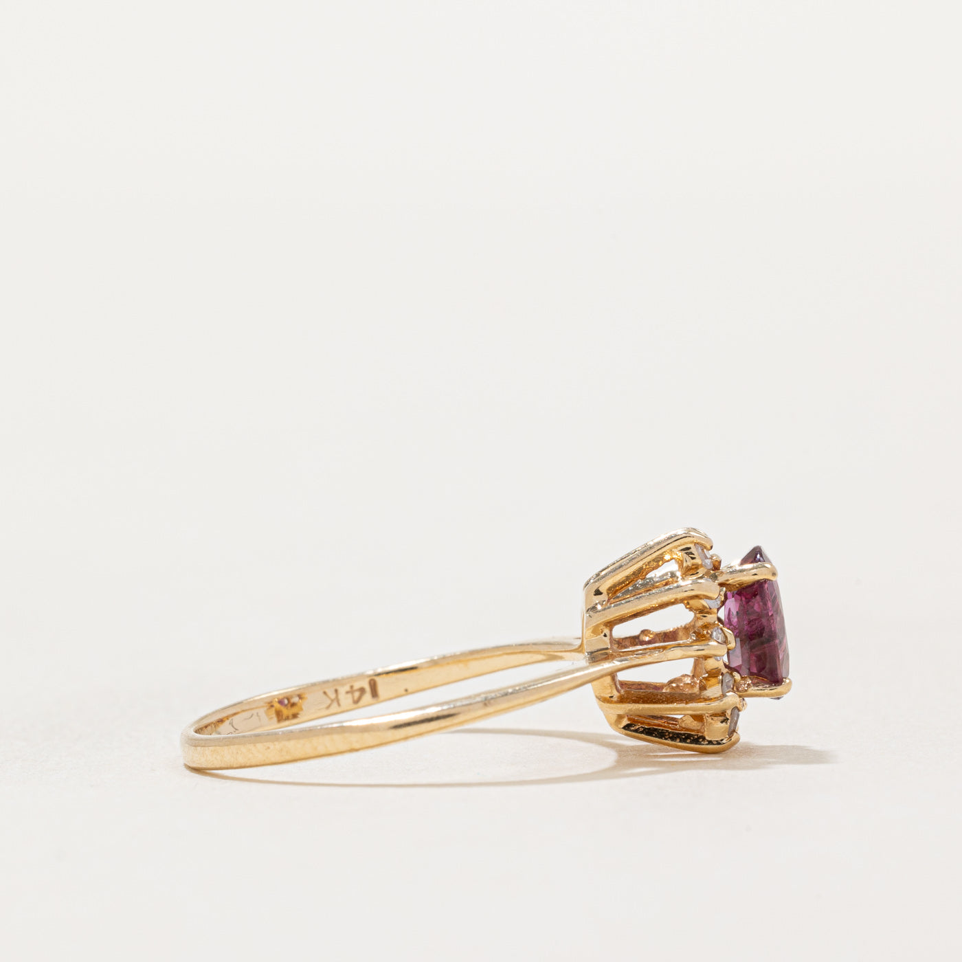 Exquisite Ruby & Diamond Halo Engagement Ring | 0.50ct Center Stone & 0.05ctw Accent Diamonds | Size 5.5 | Perfect for Proposals, Anniversaries & Special Occasions