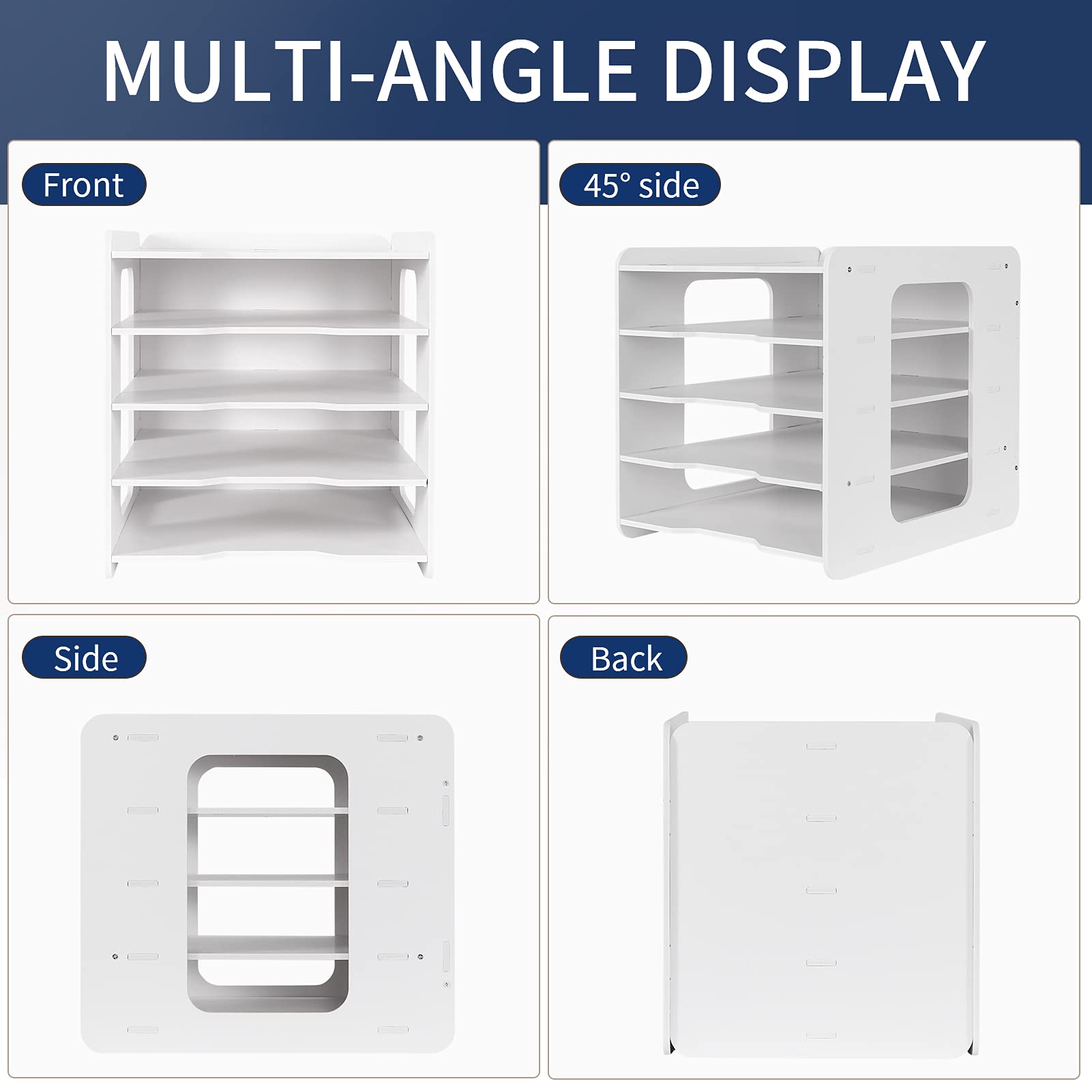 5-Tier Letter Tray Organizer - A4 Paper File Holder & Desk Document Organizer for Home, Office & School | Perfect for Mail Sorting, Bill Organization & Office Supplies Storage