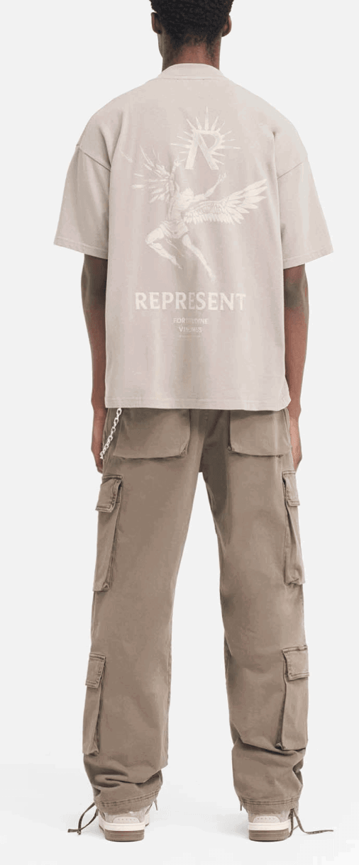 REPRESENT Baggy Cargo Pants for Men - Streetwear Joggers with Multiple Pockets | Perfect for Casual Wear, Hip Hop Fashion & Urban Street Style