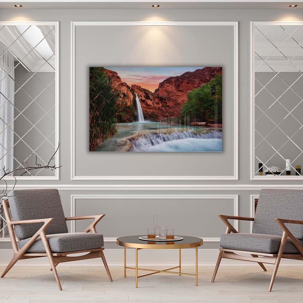 Stunning Waterfall Landscape Wall Art - Nature-Inspired Home Decor for Living Room, Bedroom & Office