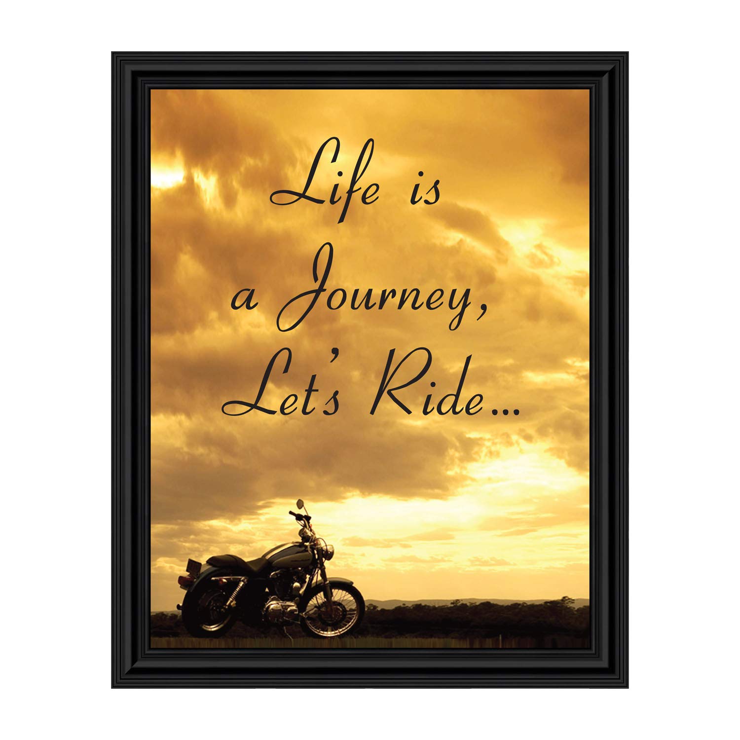 Harley Davidson Classic Picture Frame - Home Decor Wall Art for Men & Women - Perfect for Wedding, Christmas, Birthday Gifts (2116B) - Ideal for Living Room, Office & Man Cave Decorations