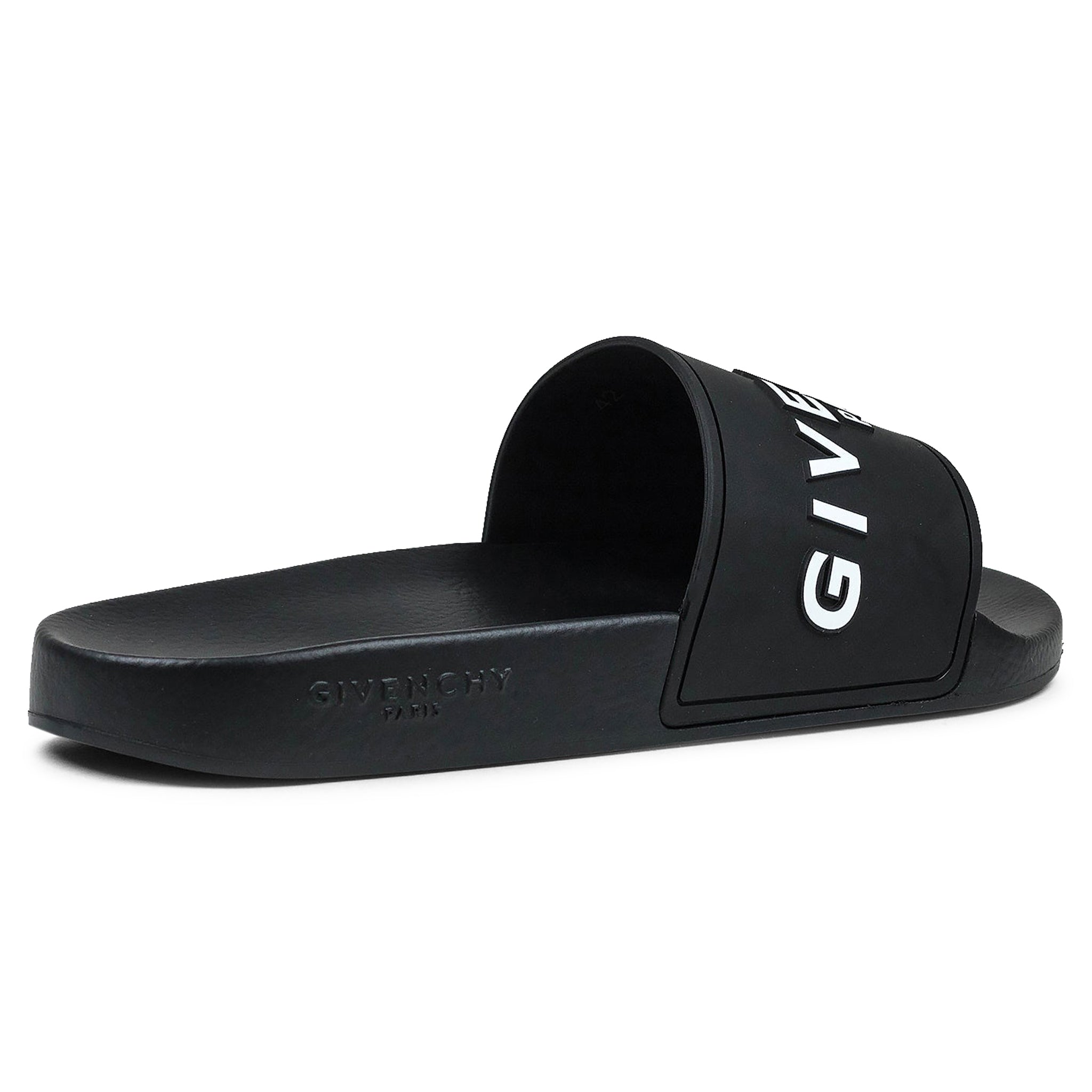 Givenchy Paris 3D Black Pool Slides for Men & Women - Luxury Comfortable Summer Sandals for Beach, Poolside & Vacation Wear