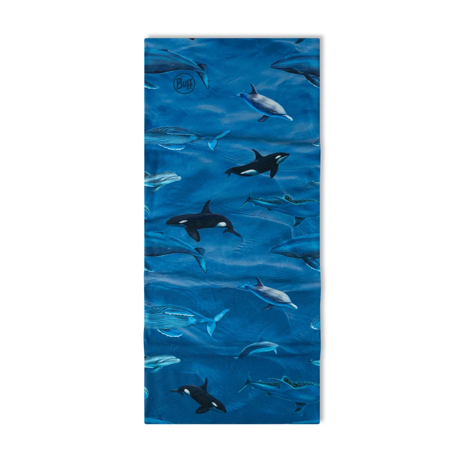 CoolNet UV® Cooling Neck Gaiter for Youth - Diver Whales Print - Sun Protection & Breathable Scarf for Swimming, Hiking & Outdoor Activities