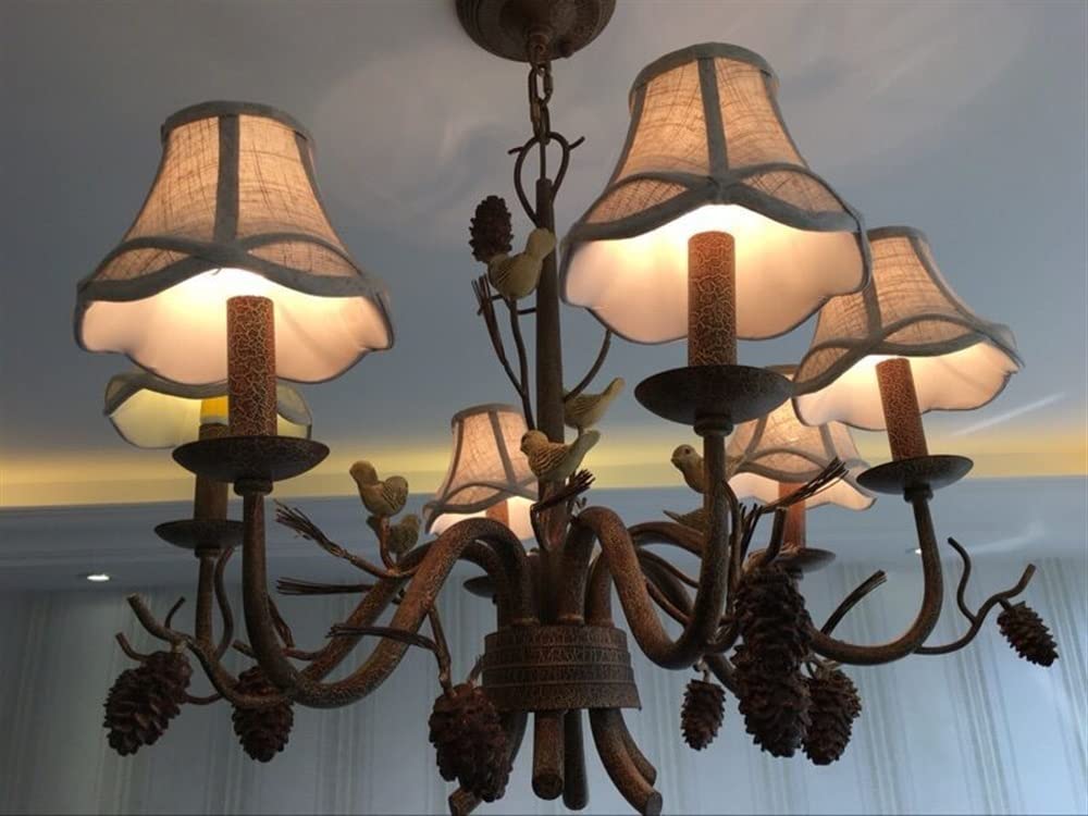 6-Light Rustic Chandelier for Bedroom, Kitchen & Dining