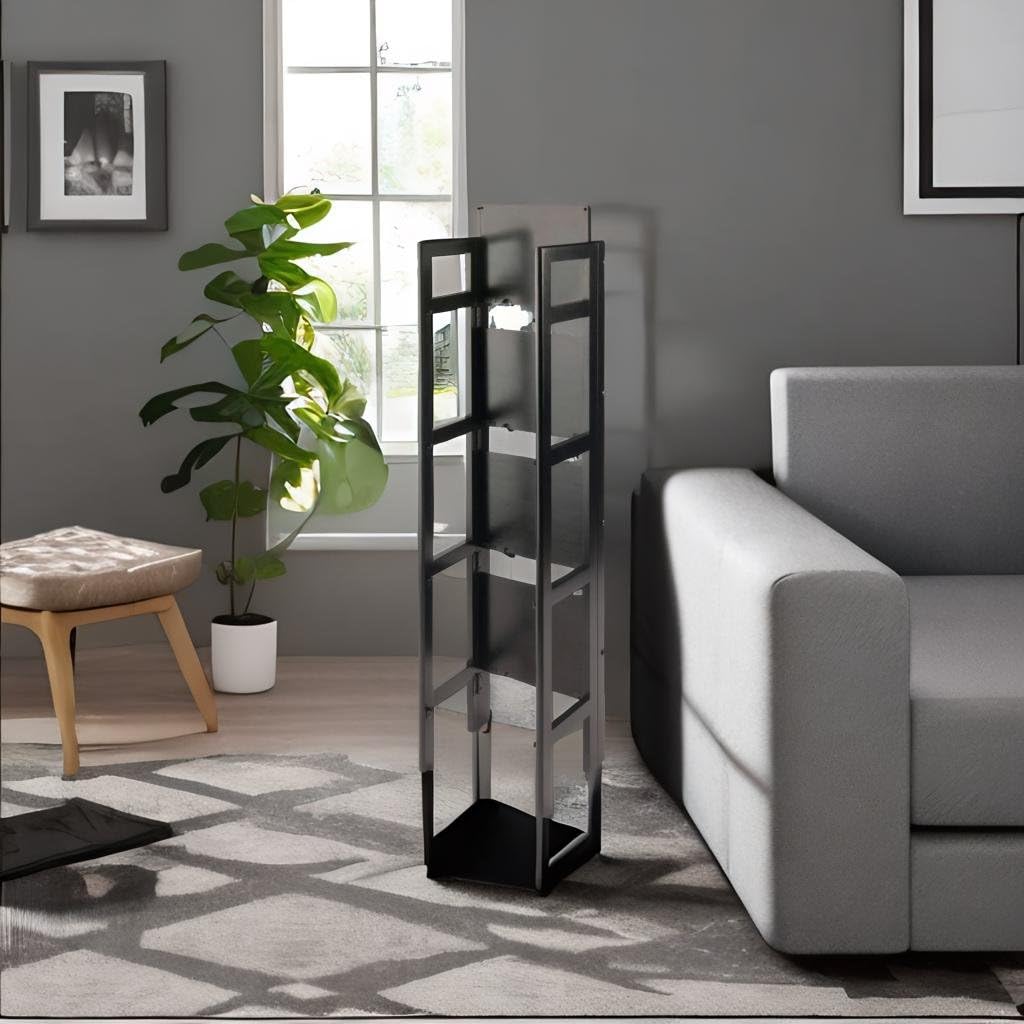 Ergode Terry Folding Bookcase - Black 5-Tier Bookshelf for Home Office, Living Room & Bedroom Storage Organizer