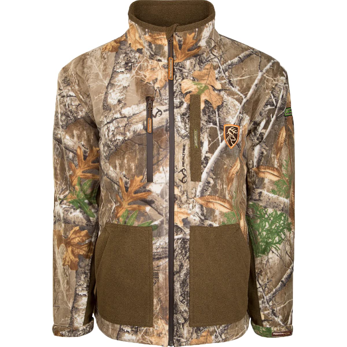 Drake Waterfowl HydroHush Heavyweight Full Zip Jacket with Agion Active XL™ - Realtree Edge Camo - Large Size - Waterproof Hunting Jacket for Outdoor Adventures