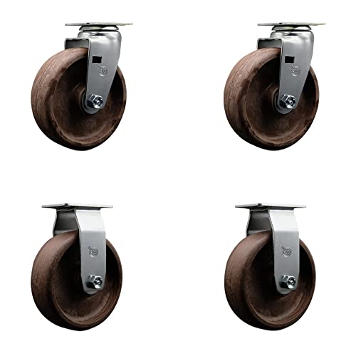 2 Swivel - 2 Rigid